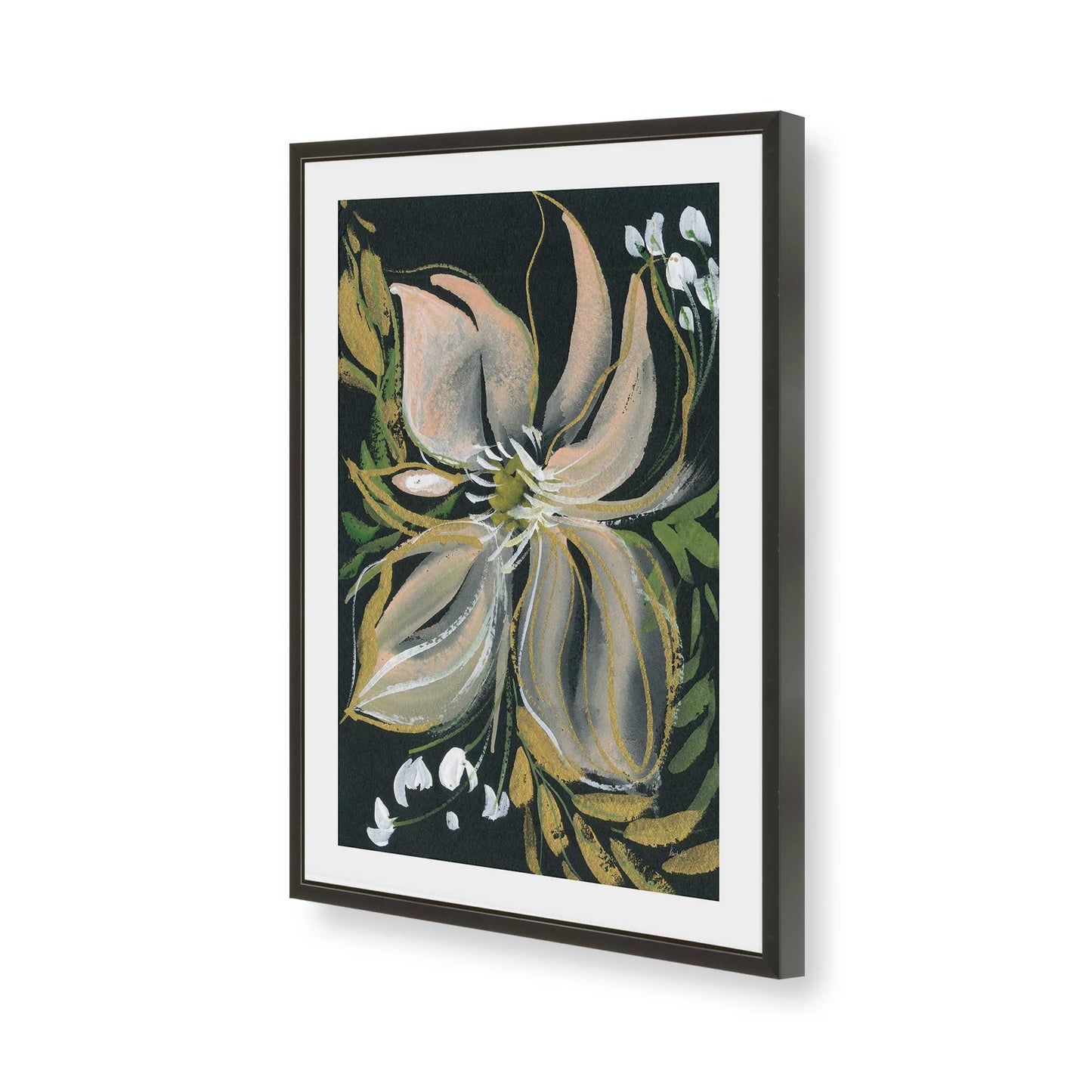 [Color:Satin Black], Picture of art in a Satin Black frame of the corner