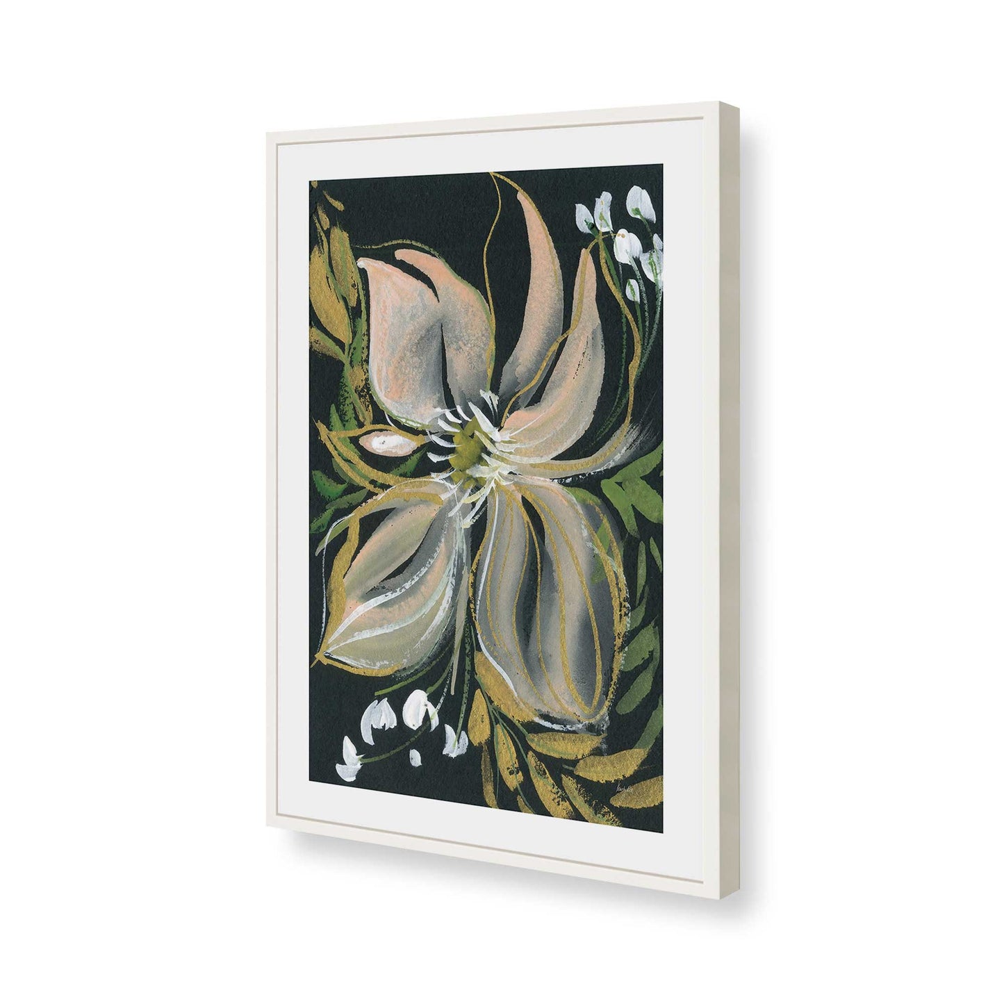 [Color:Opaque White], Picture of art in a Opaque White frame of the corner