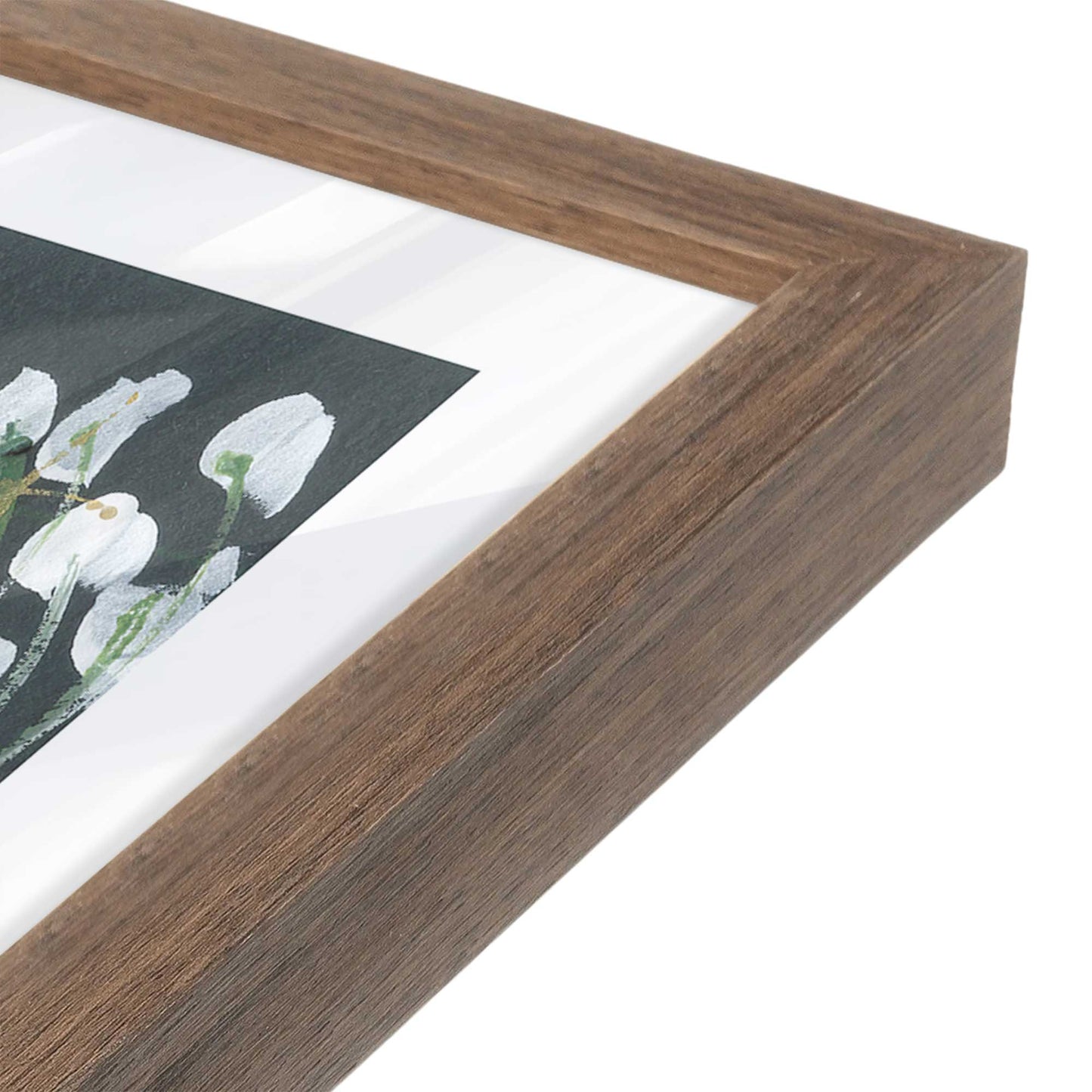 [Color:Walnut], Picture of art in a Walnut frame at an angle