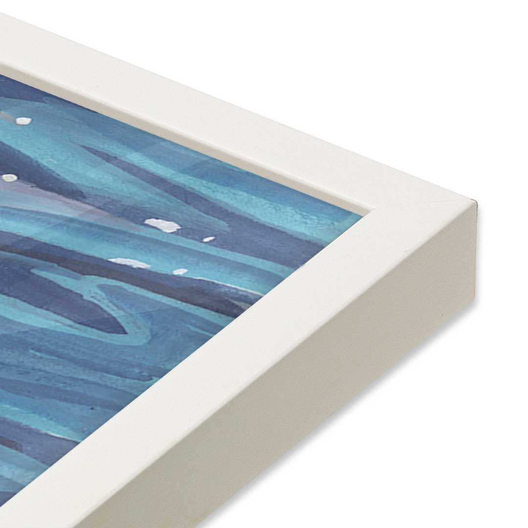 [Color:Opaque White], Picture of art in a Opaque White frame at an angle