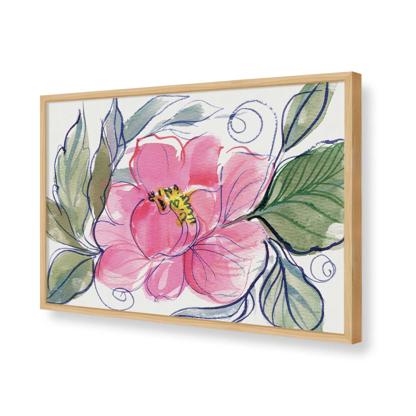 [Color:American Maple], Picture of art in a American Maple frame of the corner
