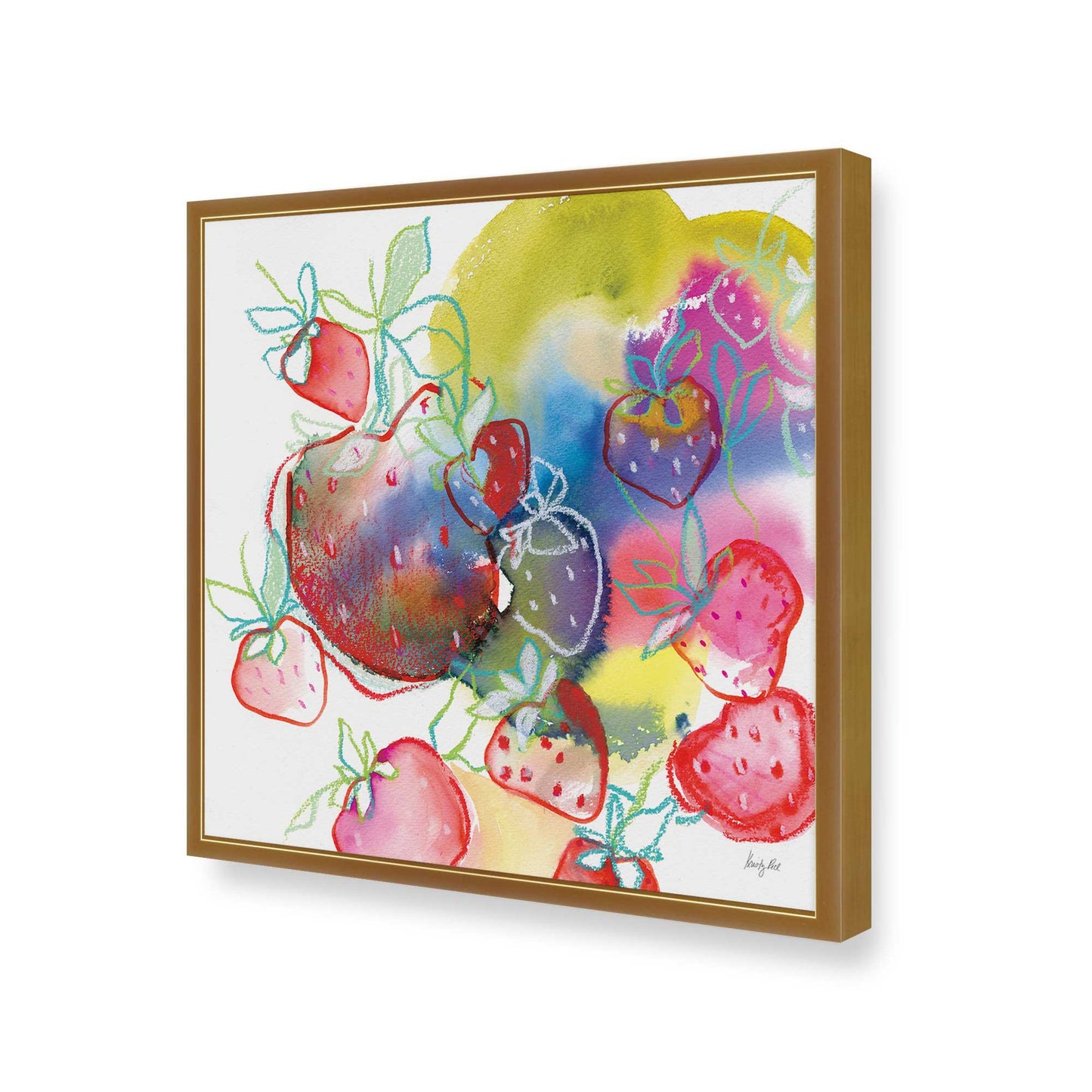 [Color:Polished Gold], Picture of art in a Polished Gold frame of the corner