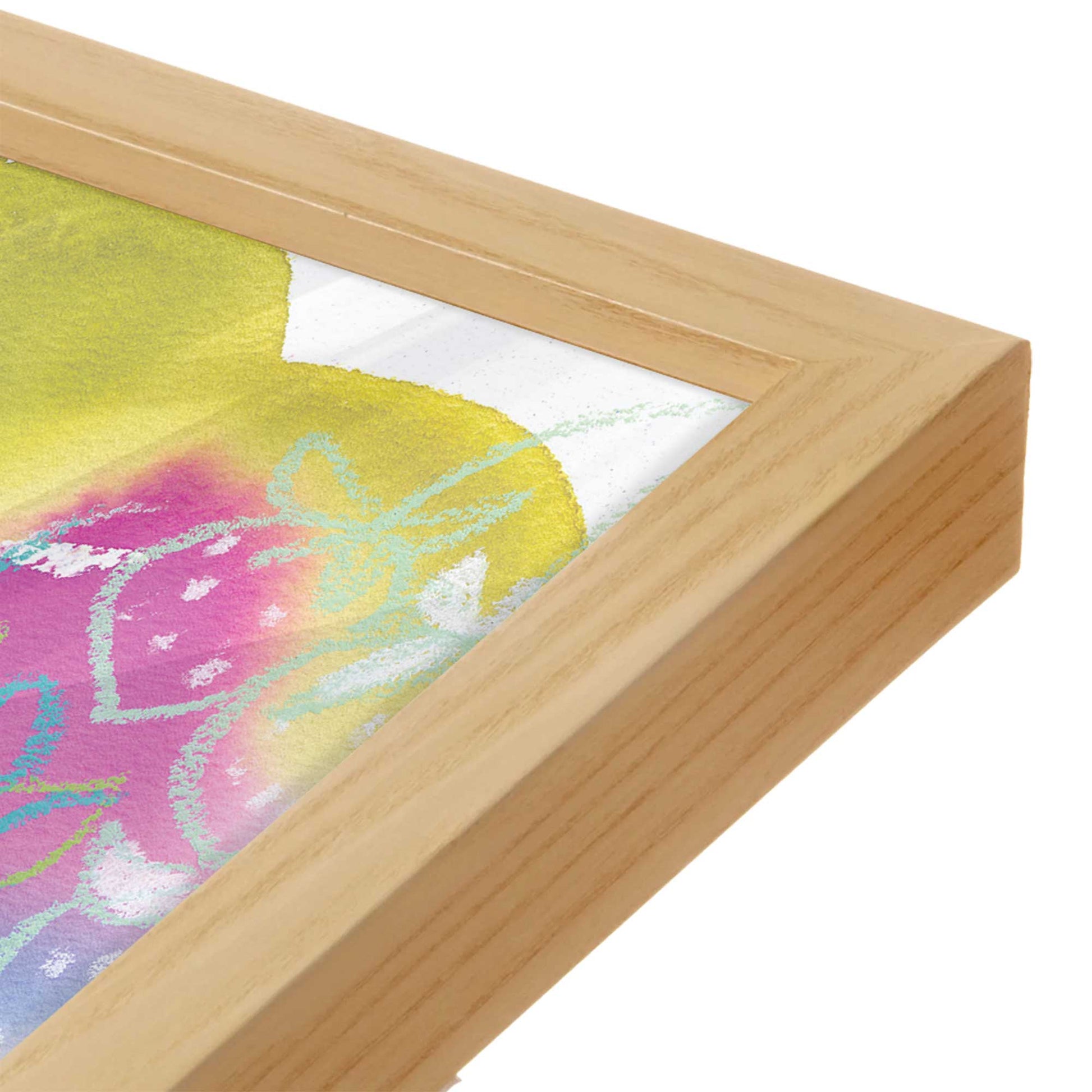 [Color:American Maple], Picture of art in a American Maple frame at an angle