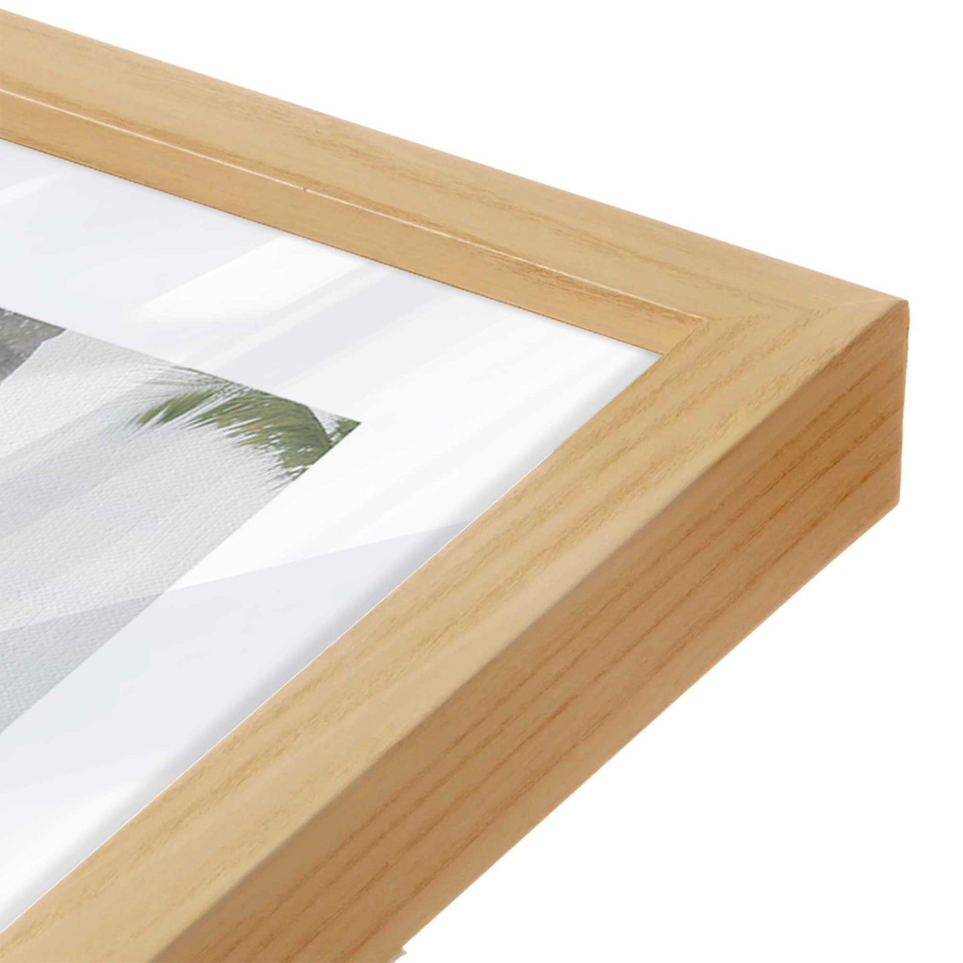 [Color:American Maple], Picture of art in a American Maple frame at an angle