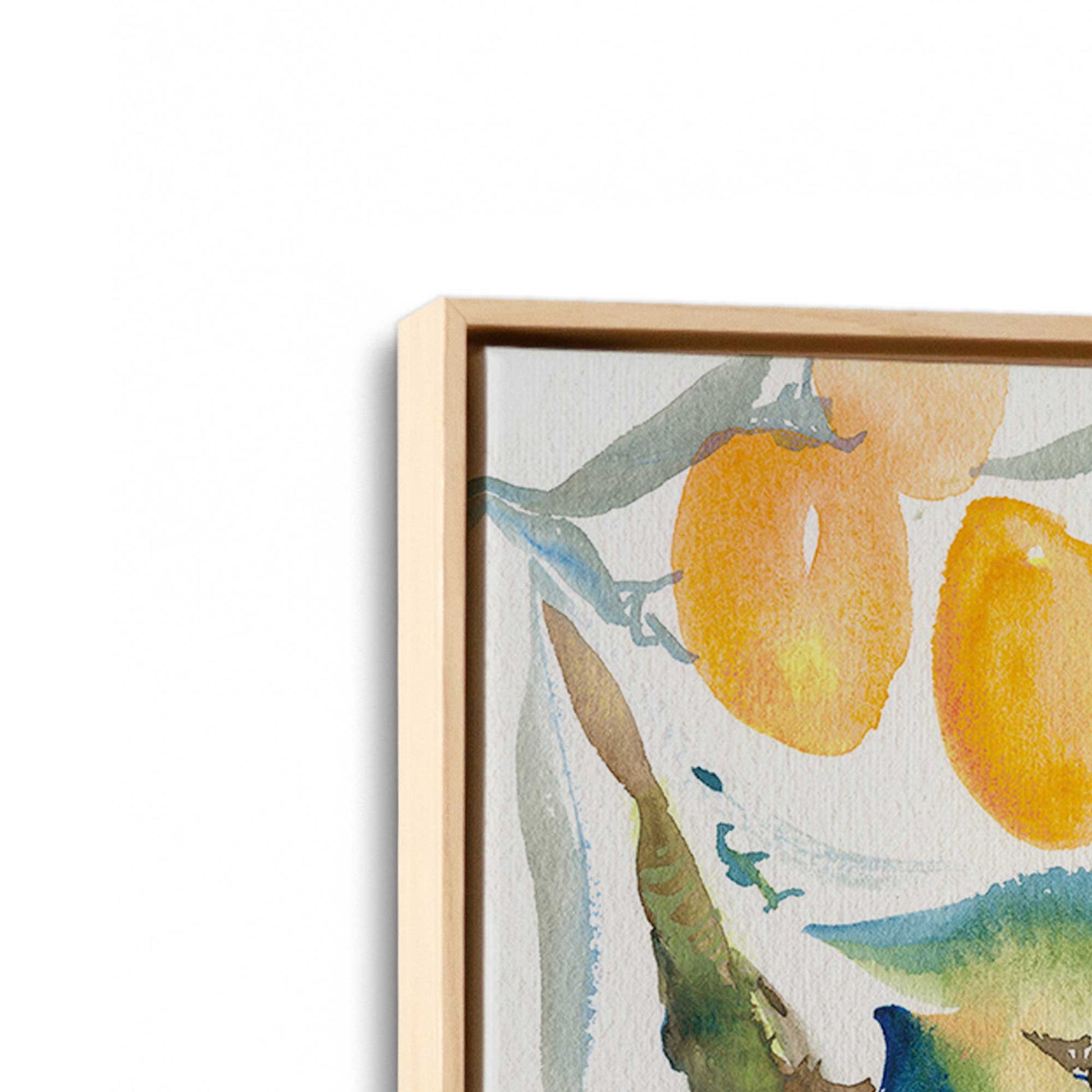 [Color:American Maple], Picture of art in a American Maple frame at an angle