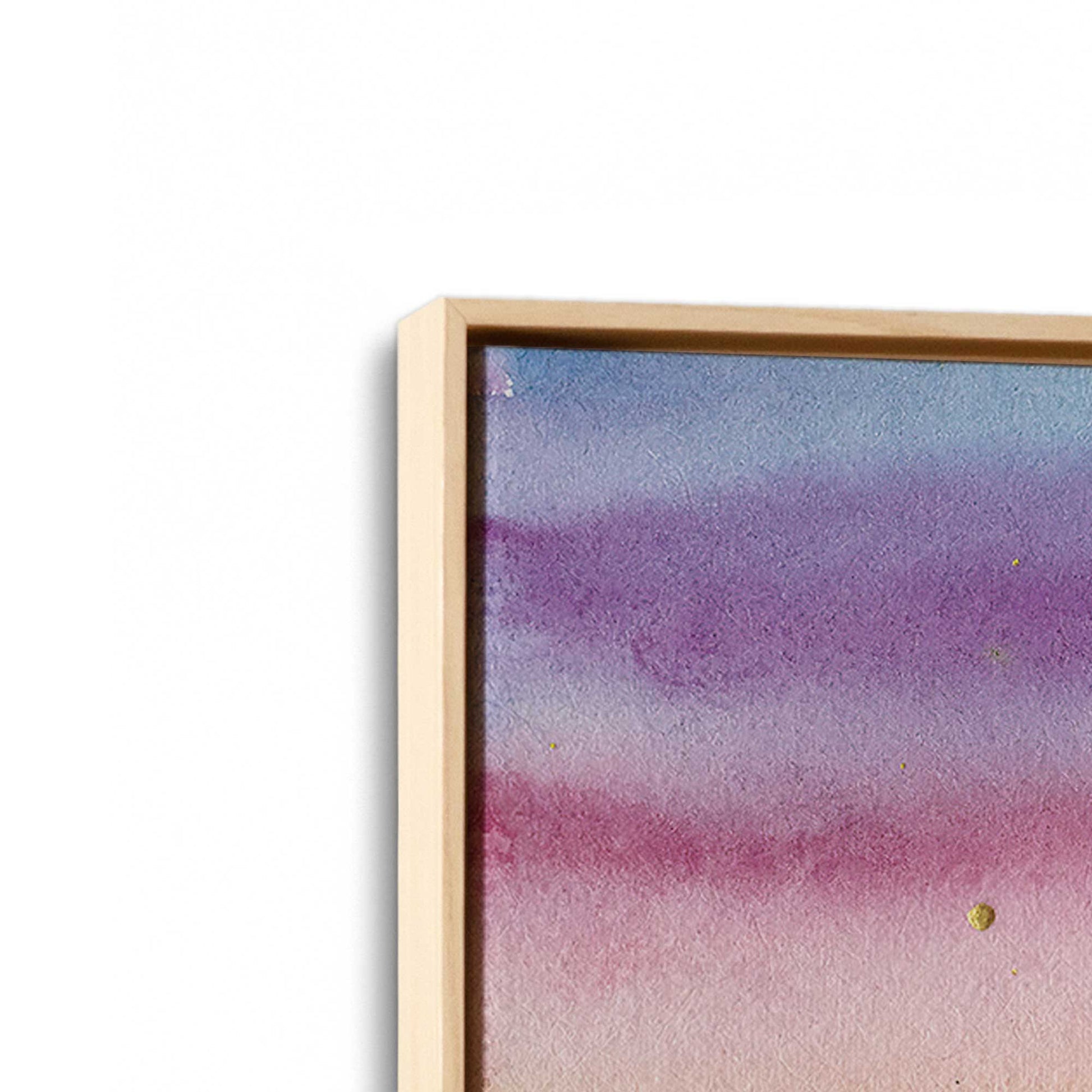 [Color:American Maple], Picture of art in a American Maple frame at an angle
