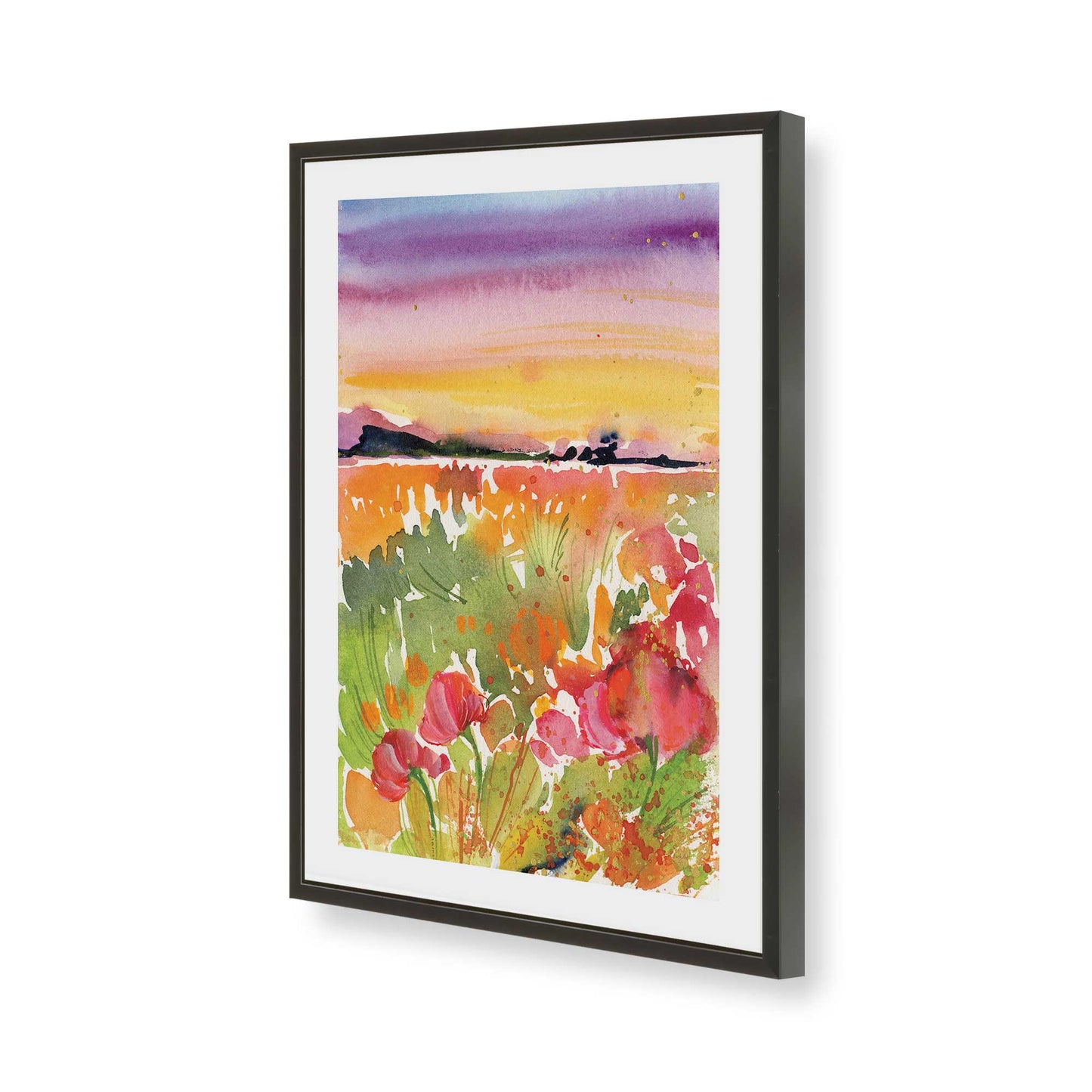 [Color:Satin Black], Picture of art in a Satin Black frame of the corner