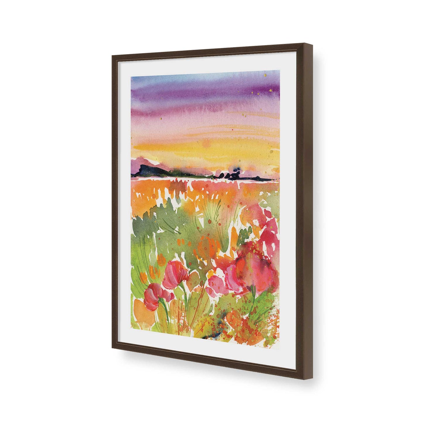 [Color:Brown], Picture of art in a Brown frame of the corner