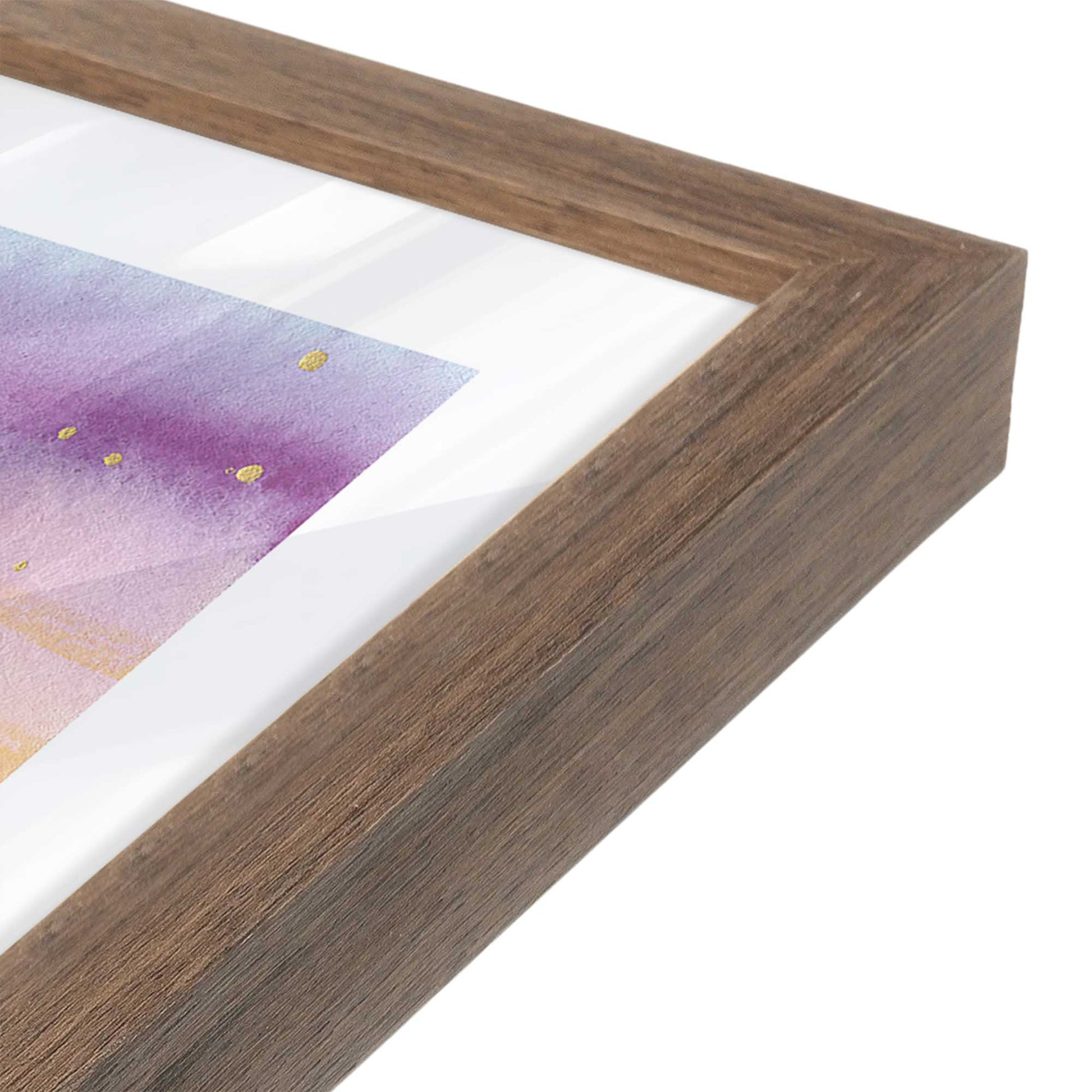 [Color:Walnut], Picture of art in a Walnut frame at an angle