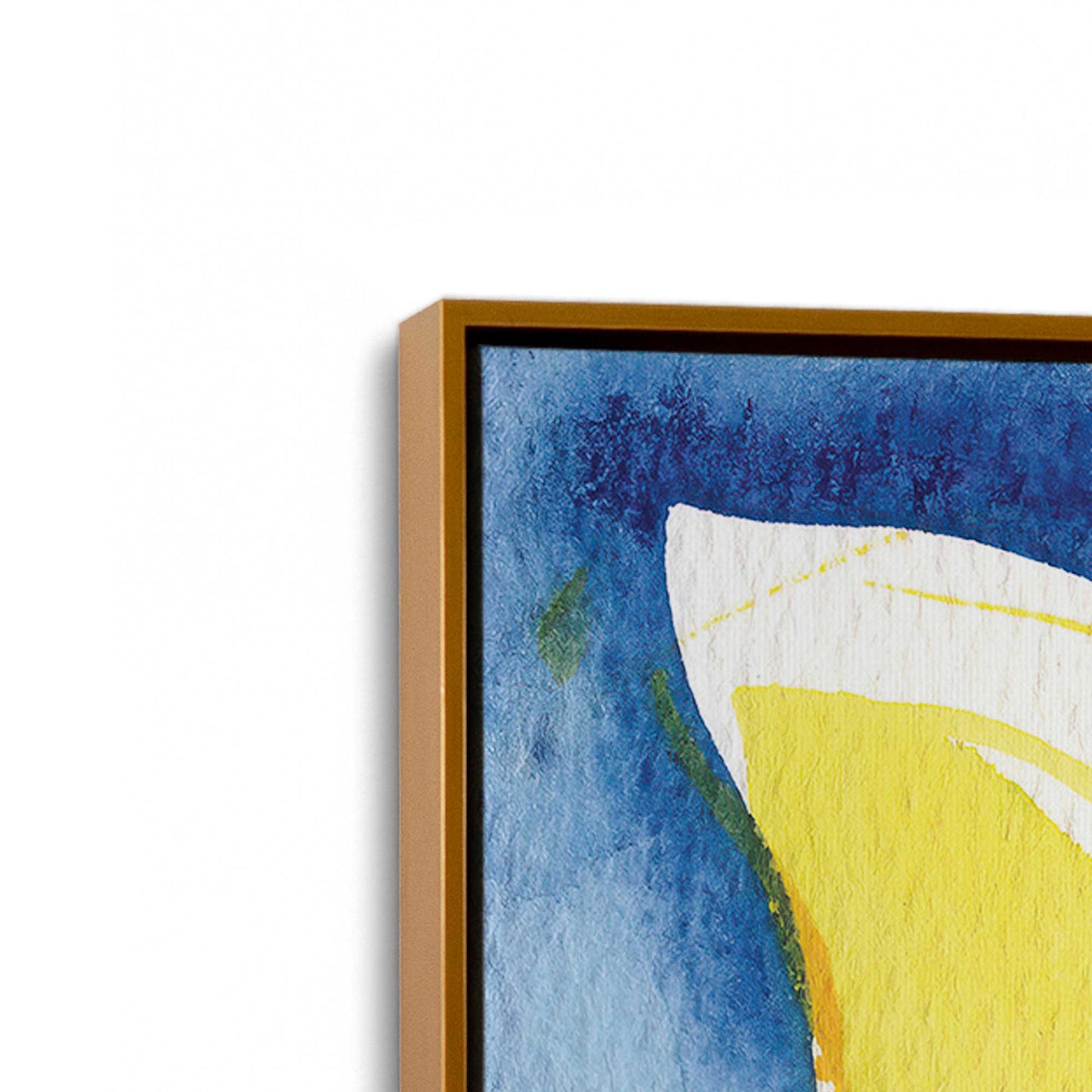 [Color:Polished Gold], Picture of art in a Polished Gold frame at an angle