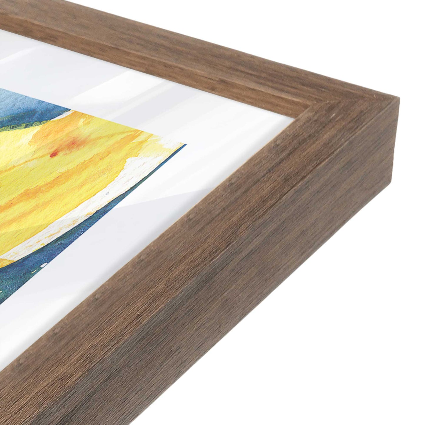[Color:Walnut], Picture of art in a Walnut frame at an angle