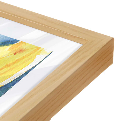 [Color:American Maple], Picture of art in a American Maple frame at an angle