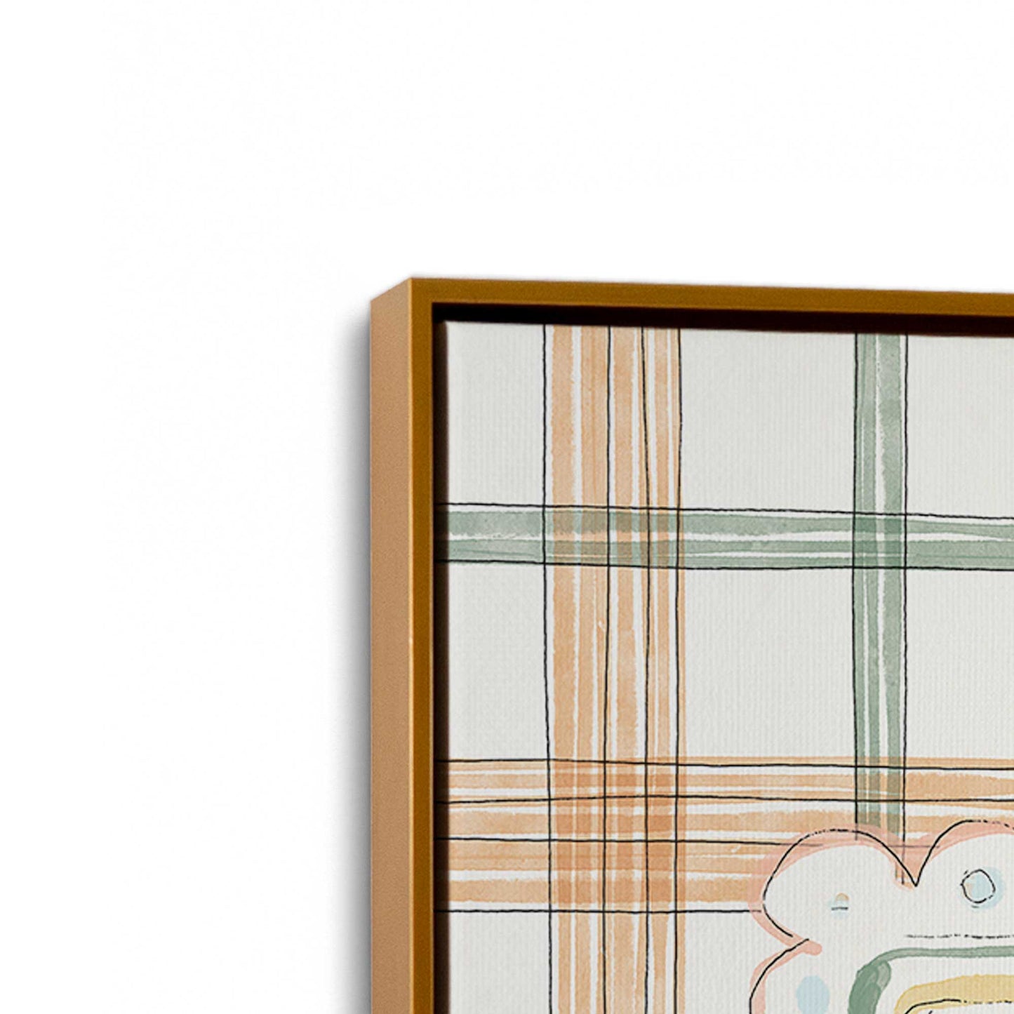 [Color:Polished Gold], Picture of art in a Polished Gold frame at an angle
