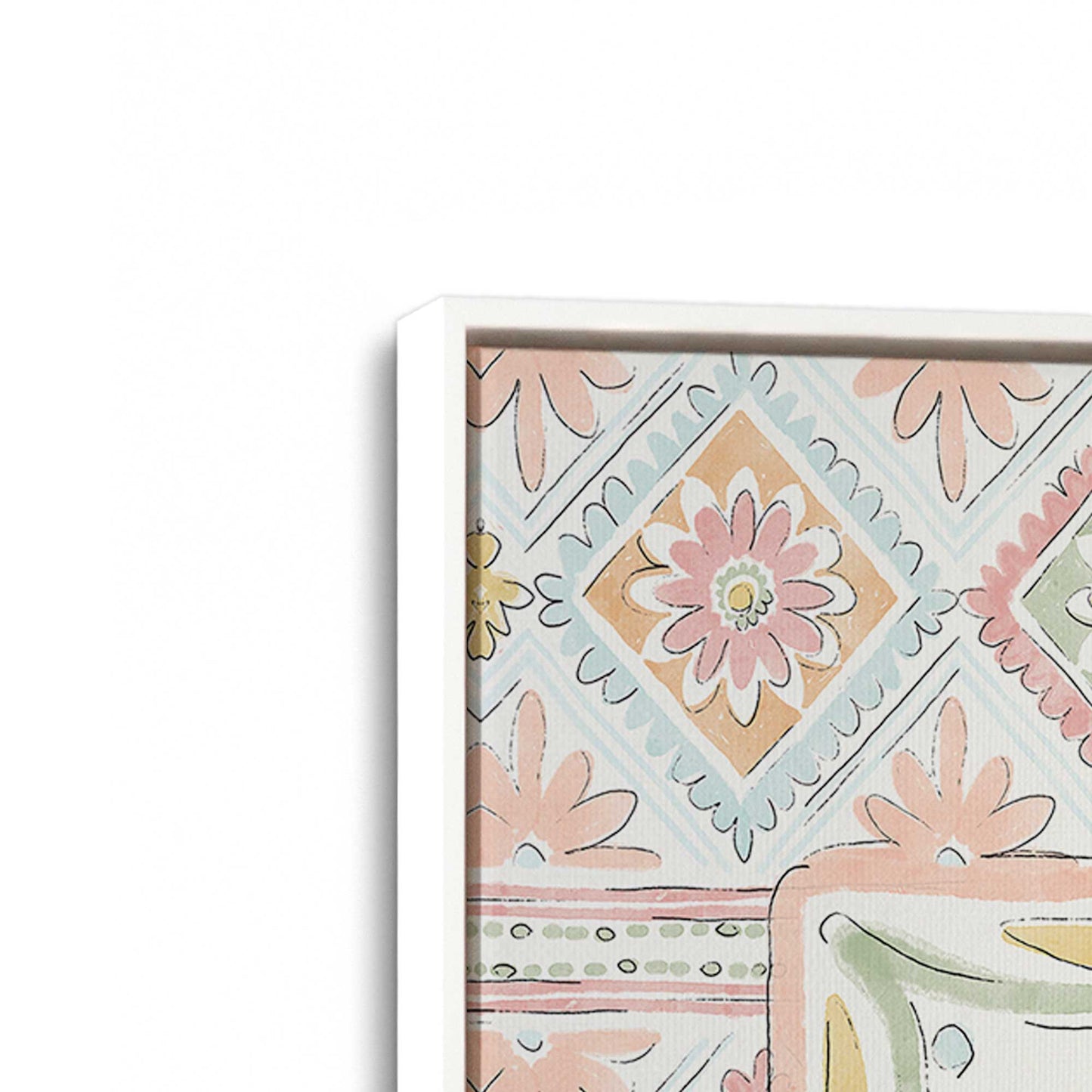 [Color:Opaque White], Picture of art in a White frame at an angle