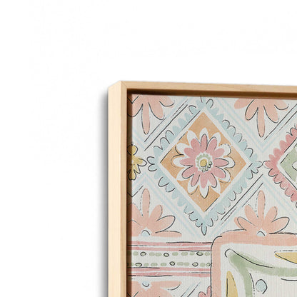 [Color:American Maple], Picture of art in a American Maple frame at an angle