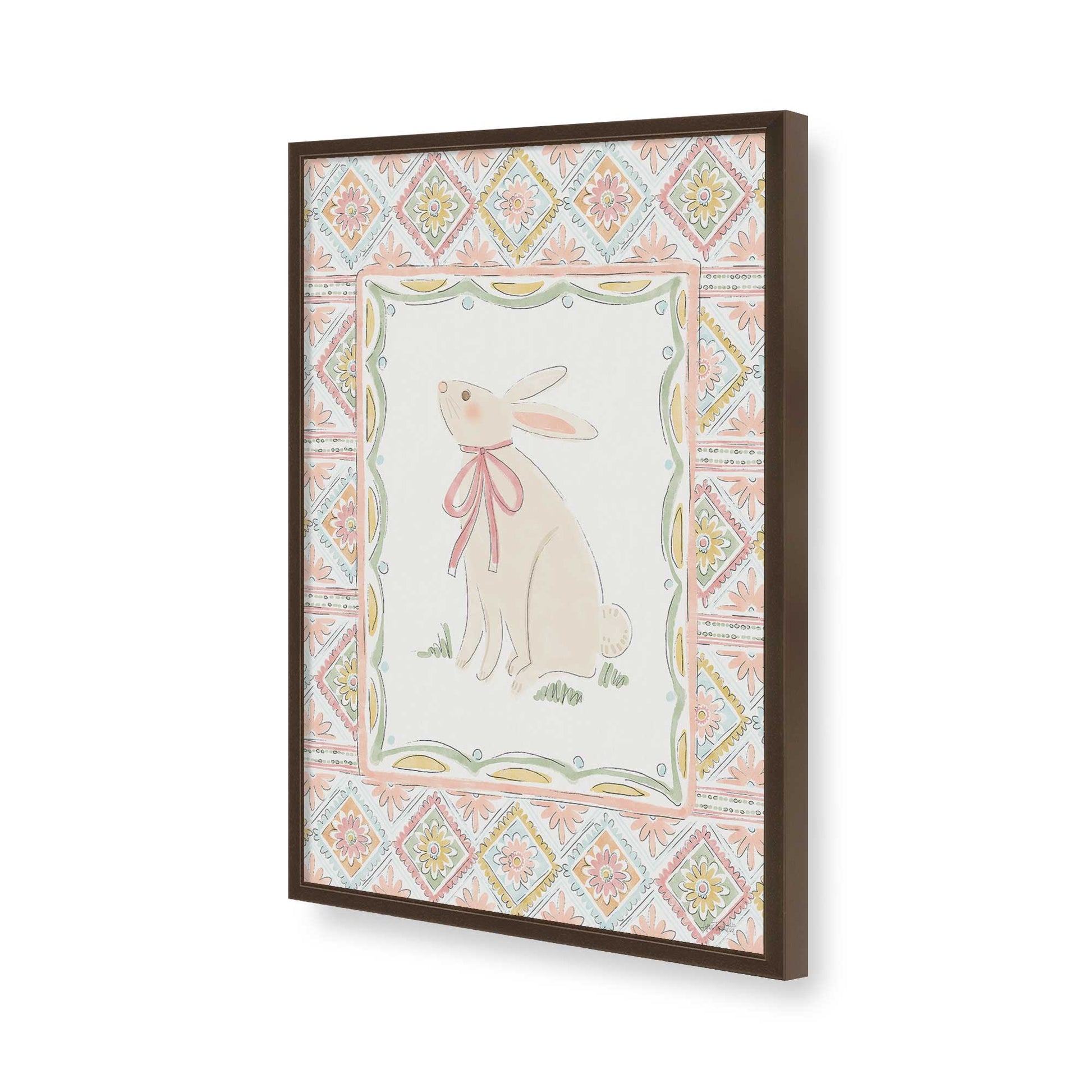 [Color:Brown], Picture of art in a Brown frame of the corner