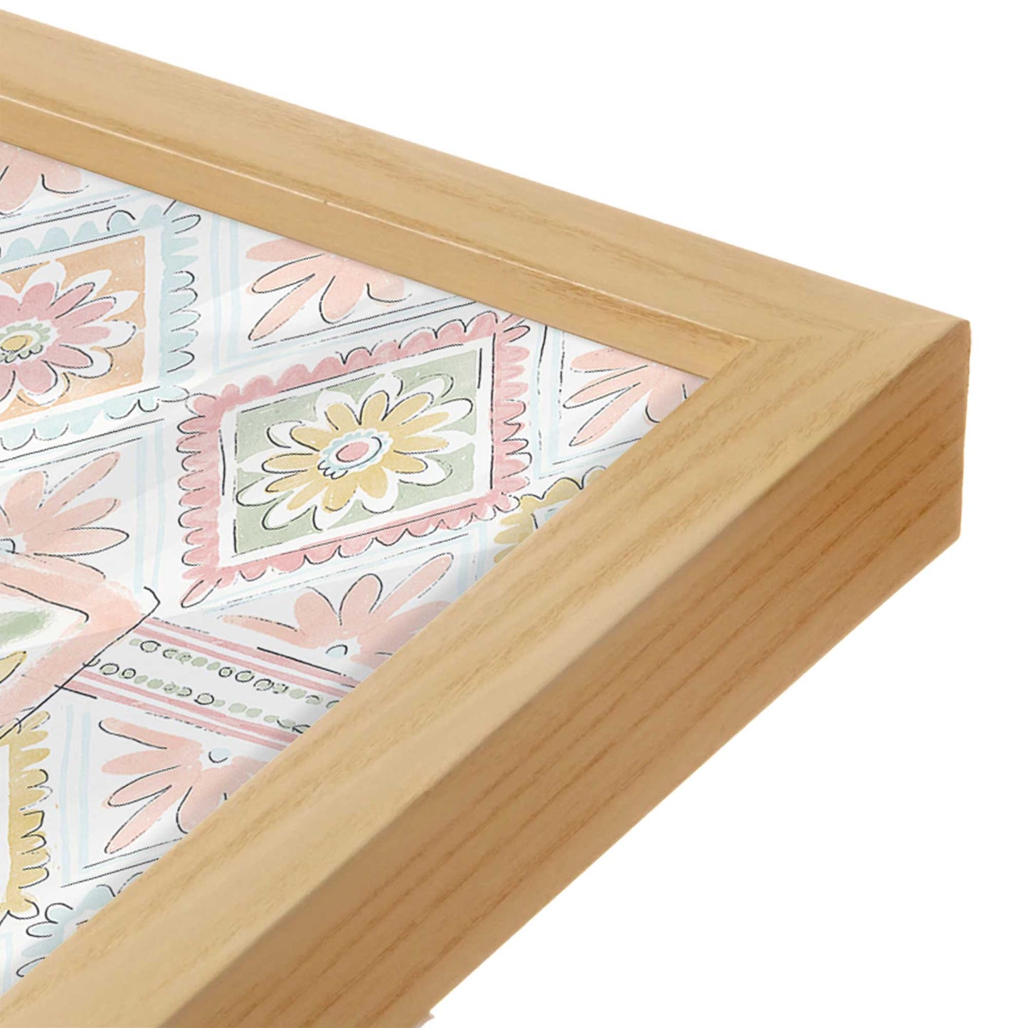 [Color:American Maple], Picture of art in a American Maple frame at an angle