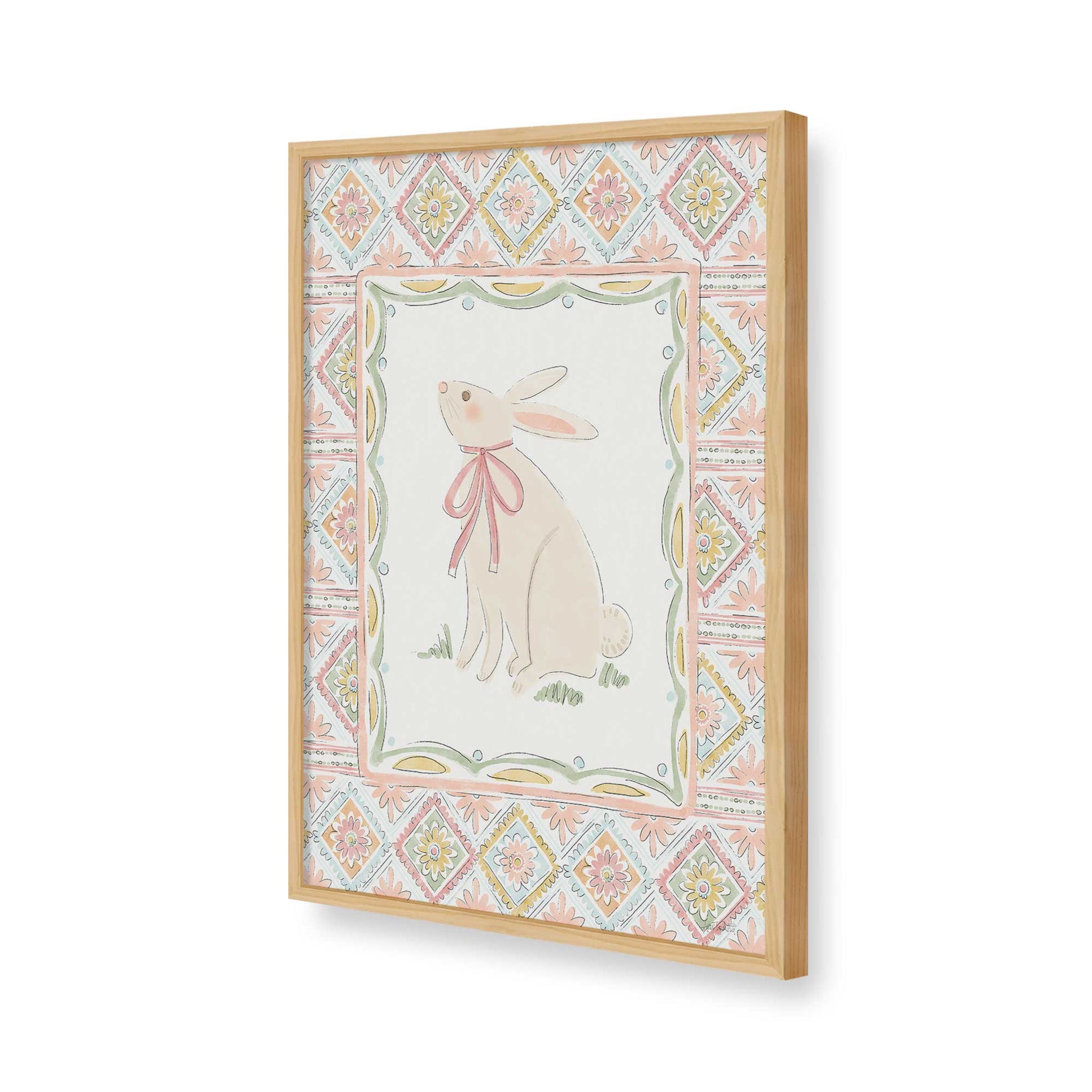 [Color:American Maple], Picture of art in a American Maple frame of the corner