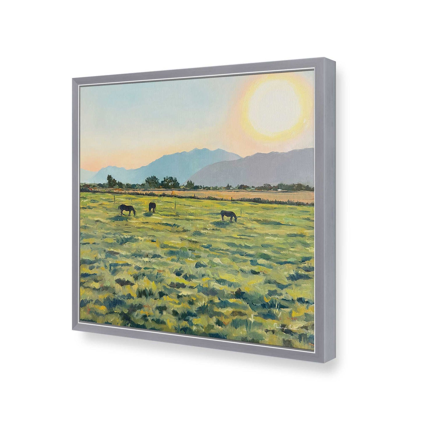 [Color:Polished Chrome], Picture of art in a Polished Chrome frame of the corner