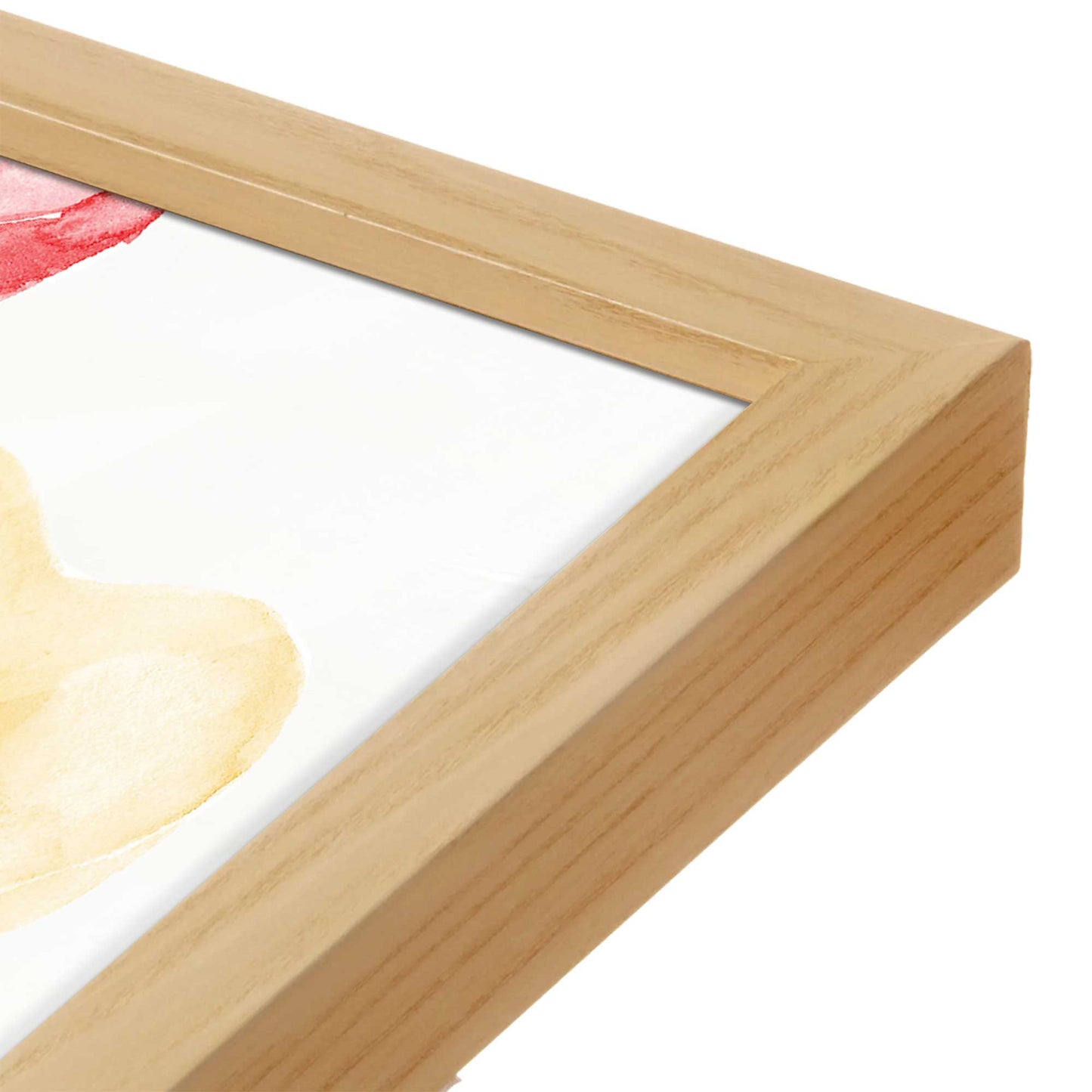 [Color:American Maple], Picture of art in a American Maple frame at an angle