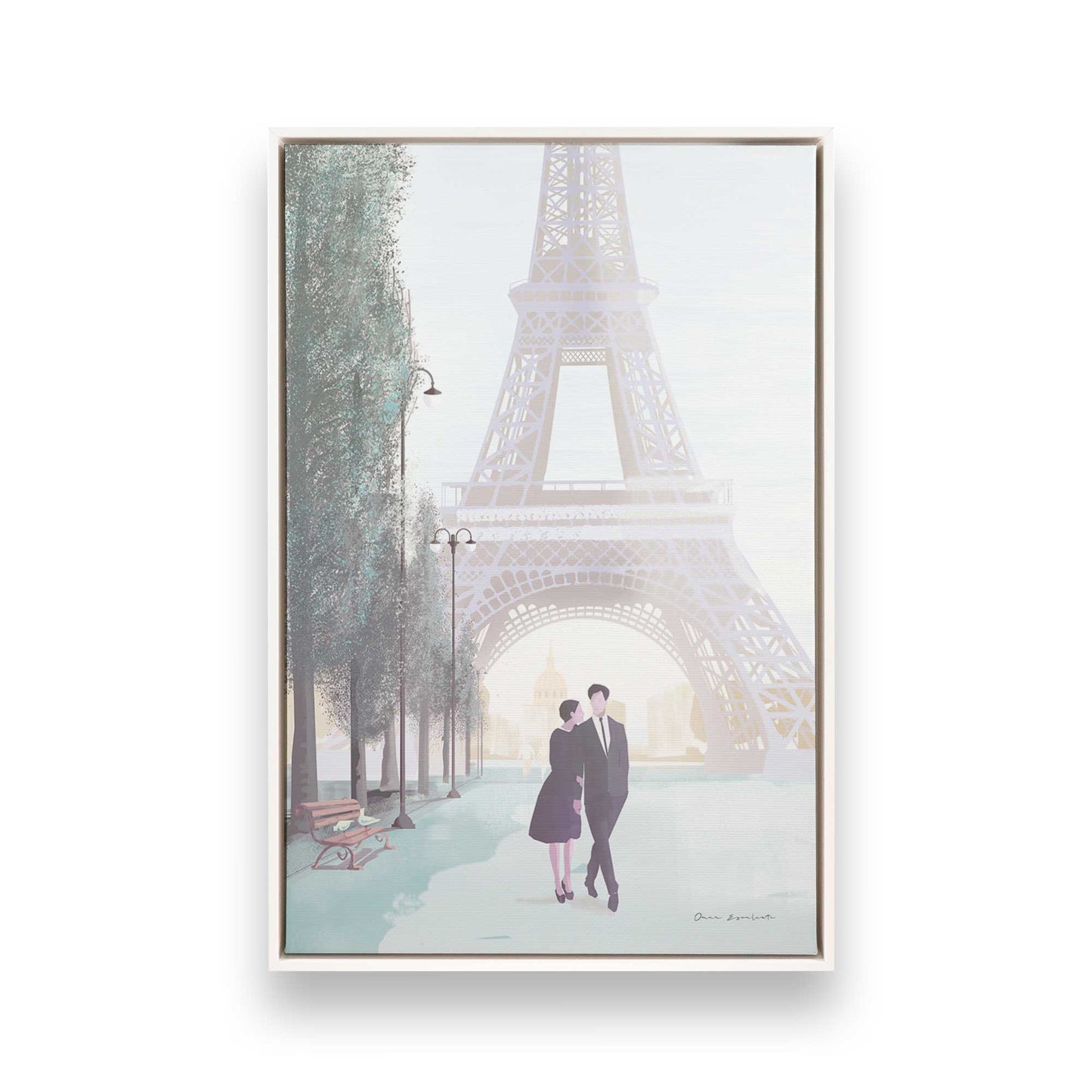 [Color:Opaque White], Picture of art in a White frame