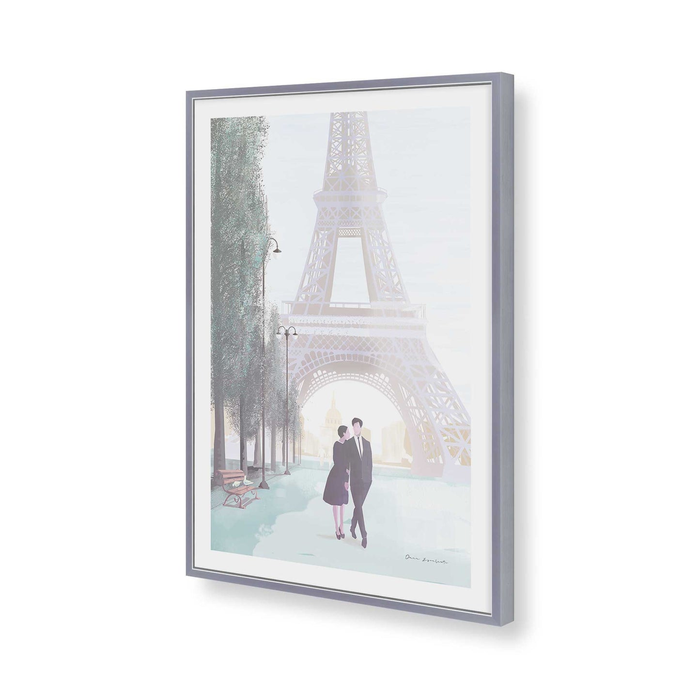 [Color:Polished Chrome], Picture of art in a Polished Chrome frame of the corner