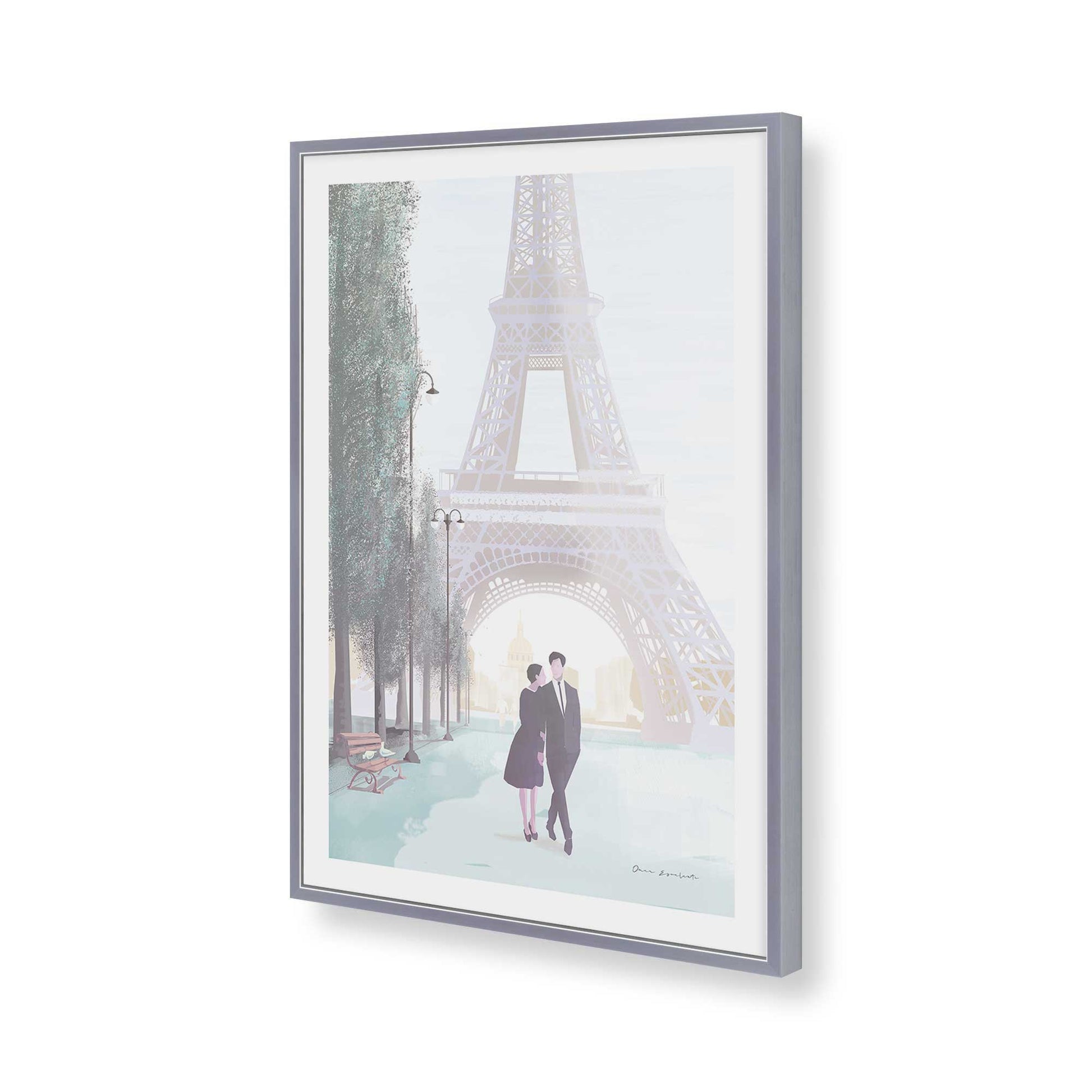 [Color:Polished Chrome], Picture of art in a Polished Chrome frame of the corner