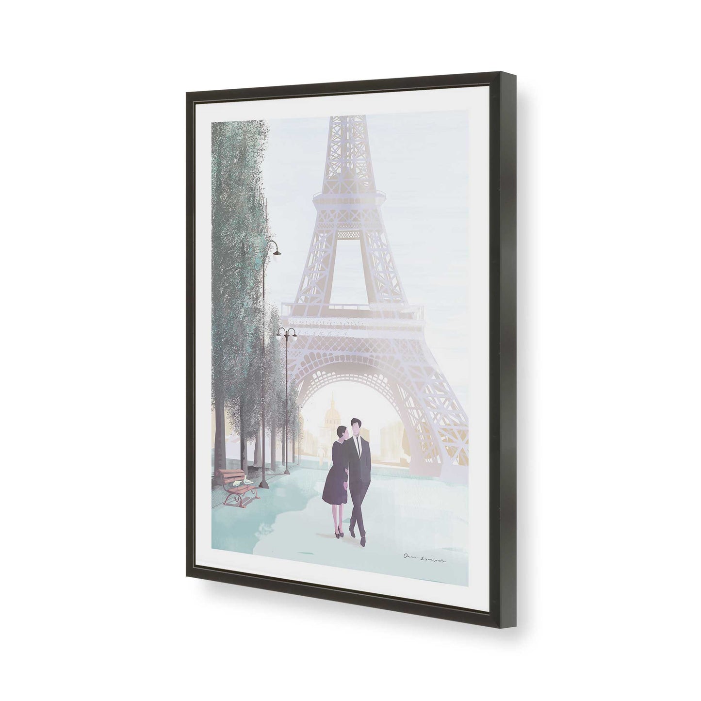 [Color:Satin Black], Picture of art in a Satin Black frame of the corner