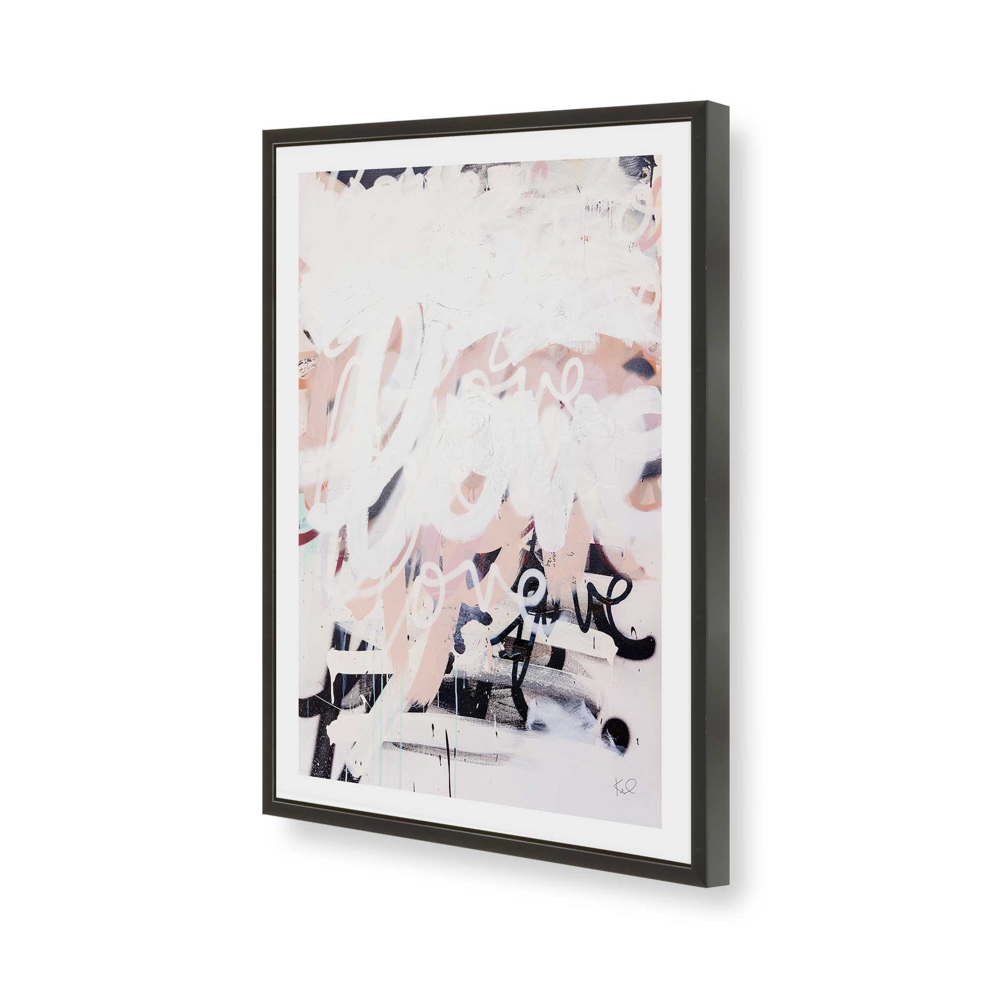 [Color:Satin Black], Picture of art in a Satin Black frame of the corner