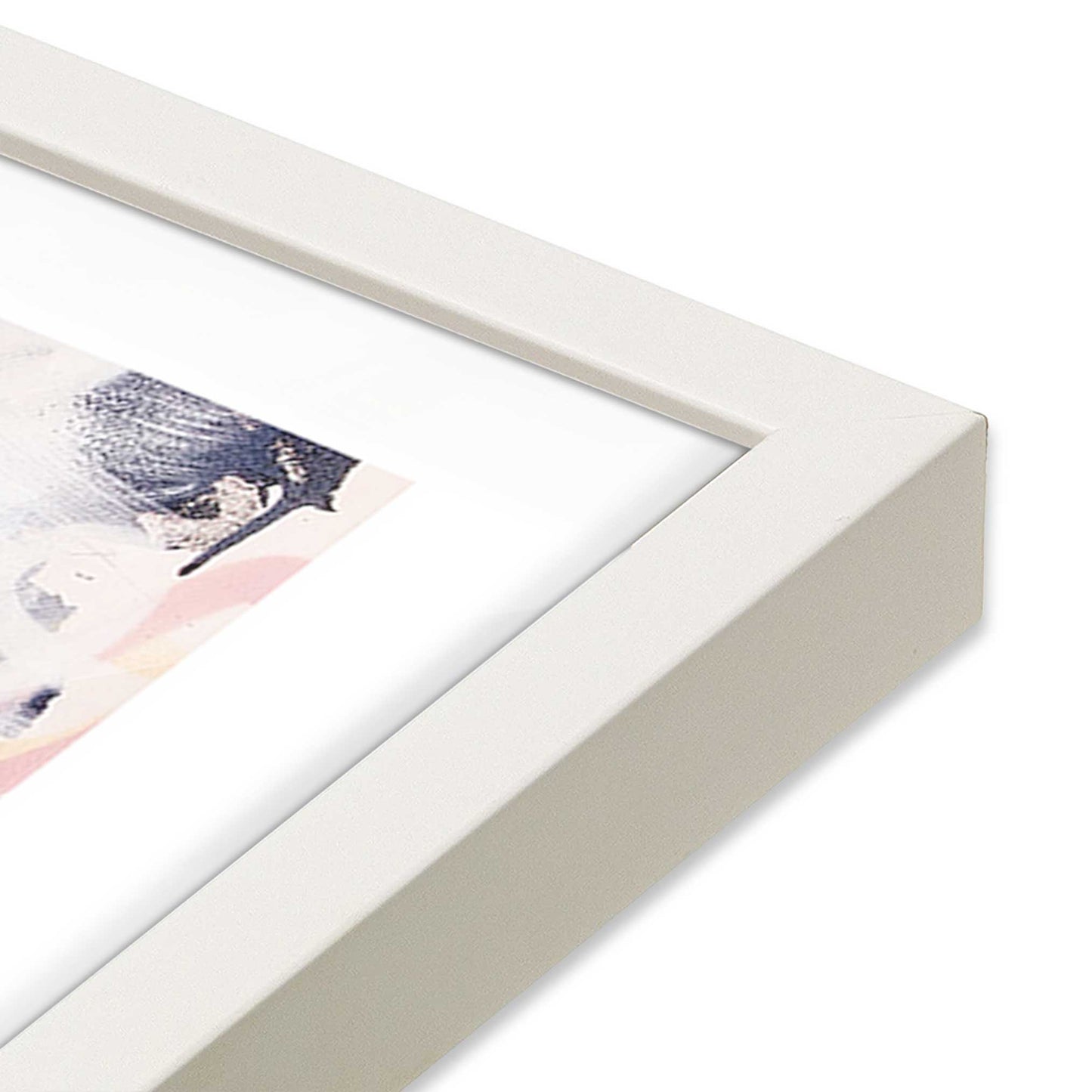 [Color:Opaque White], Picture of art in a Opaque White frame at an angle