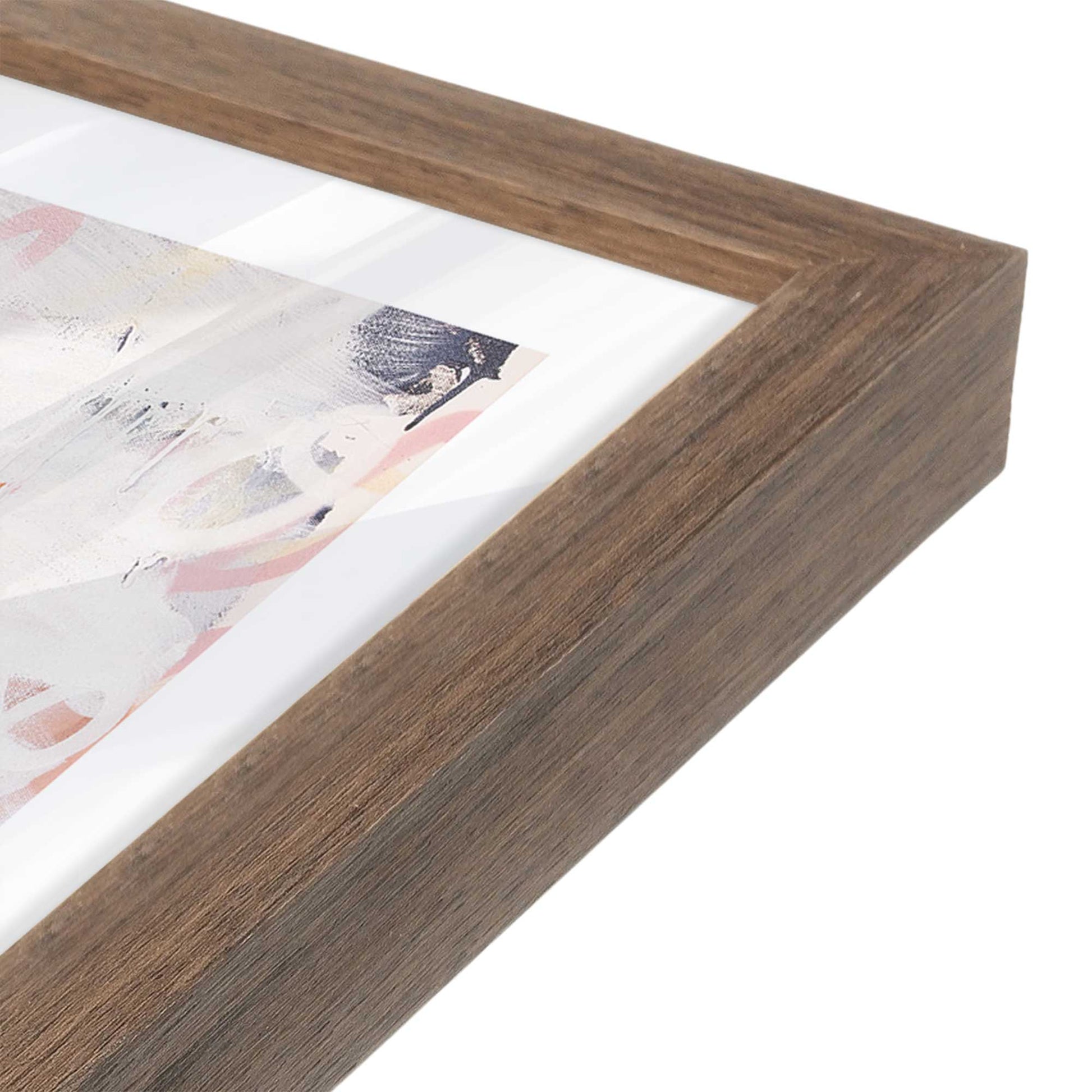 [Color:Walnut], Picture of art in a Walnut frame at an angle