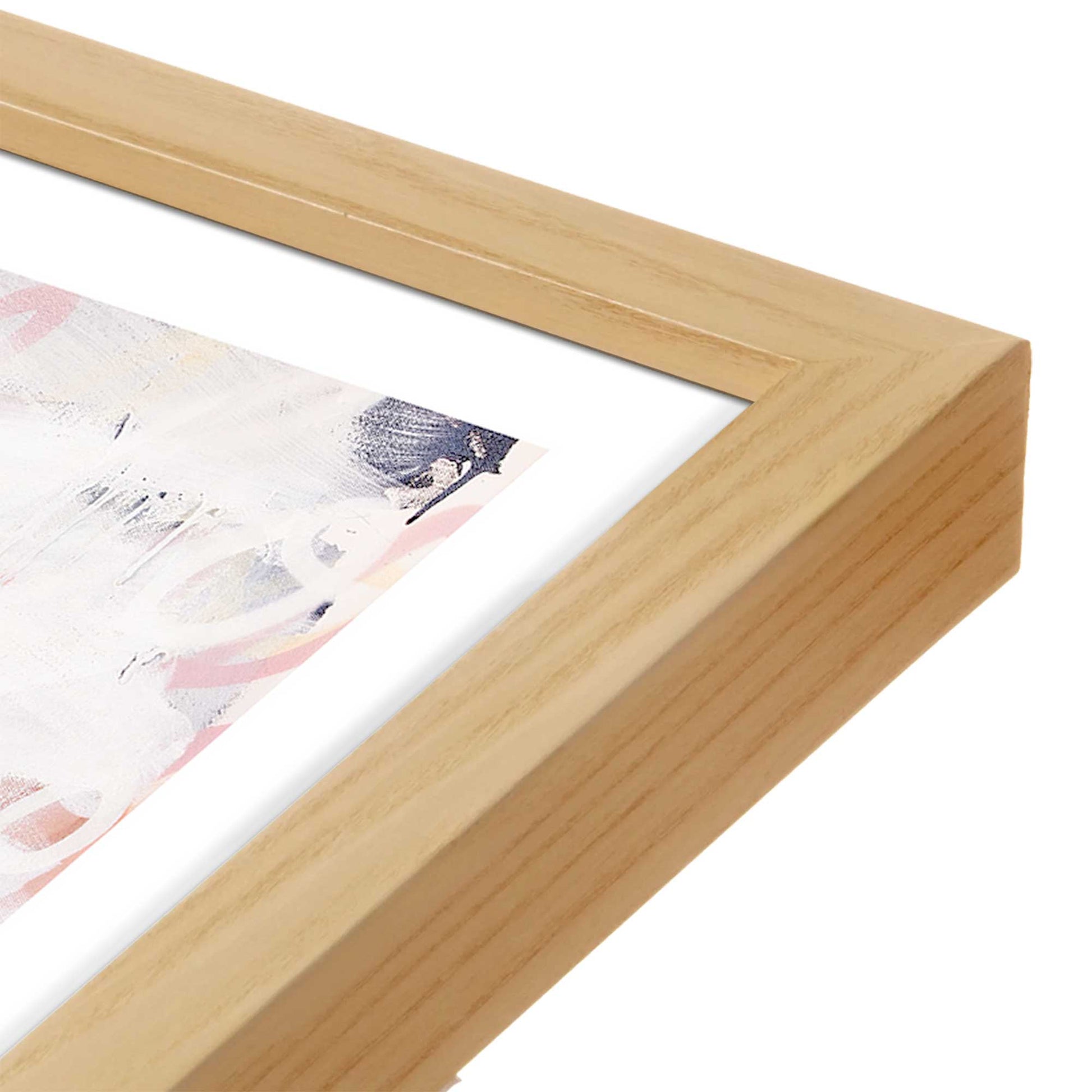 [Color:American Maple], Picture of art in a American Maple frame at an angle