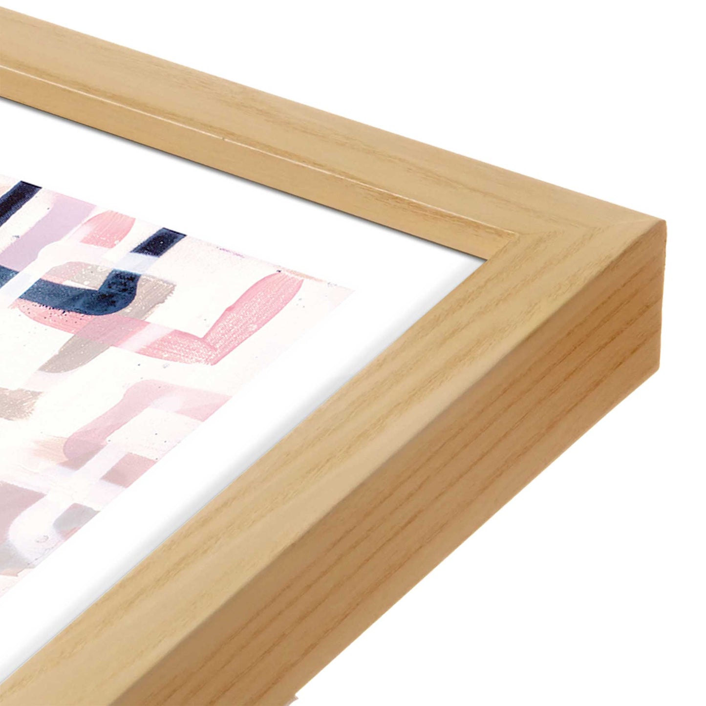 [Color:American Maple], Picture of art in a American Maple frame at an angle