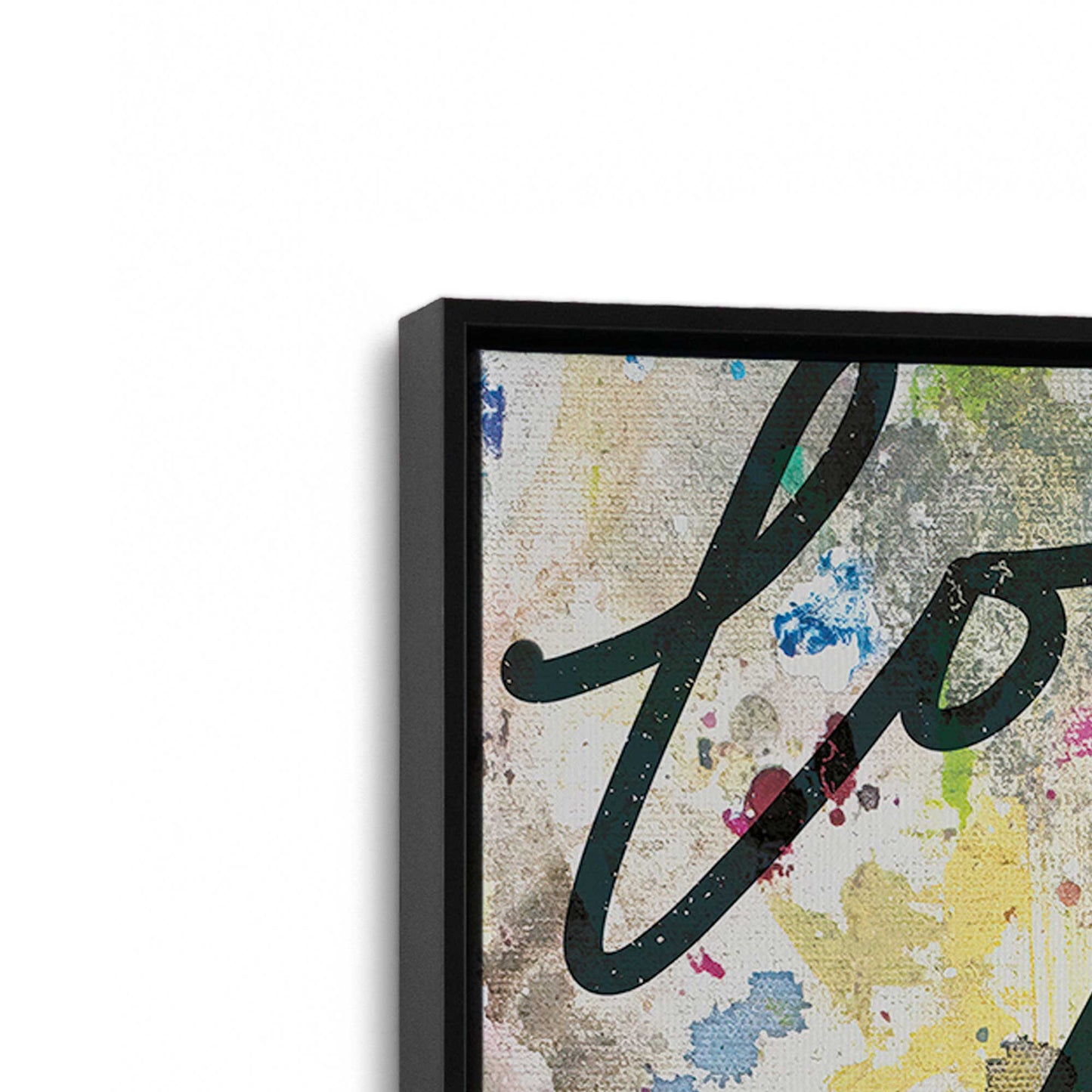 [Color:Satin Black], Picture of art in a Satin Black frame at an angle