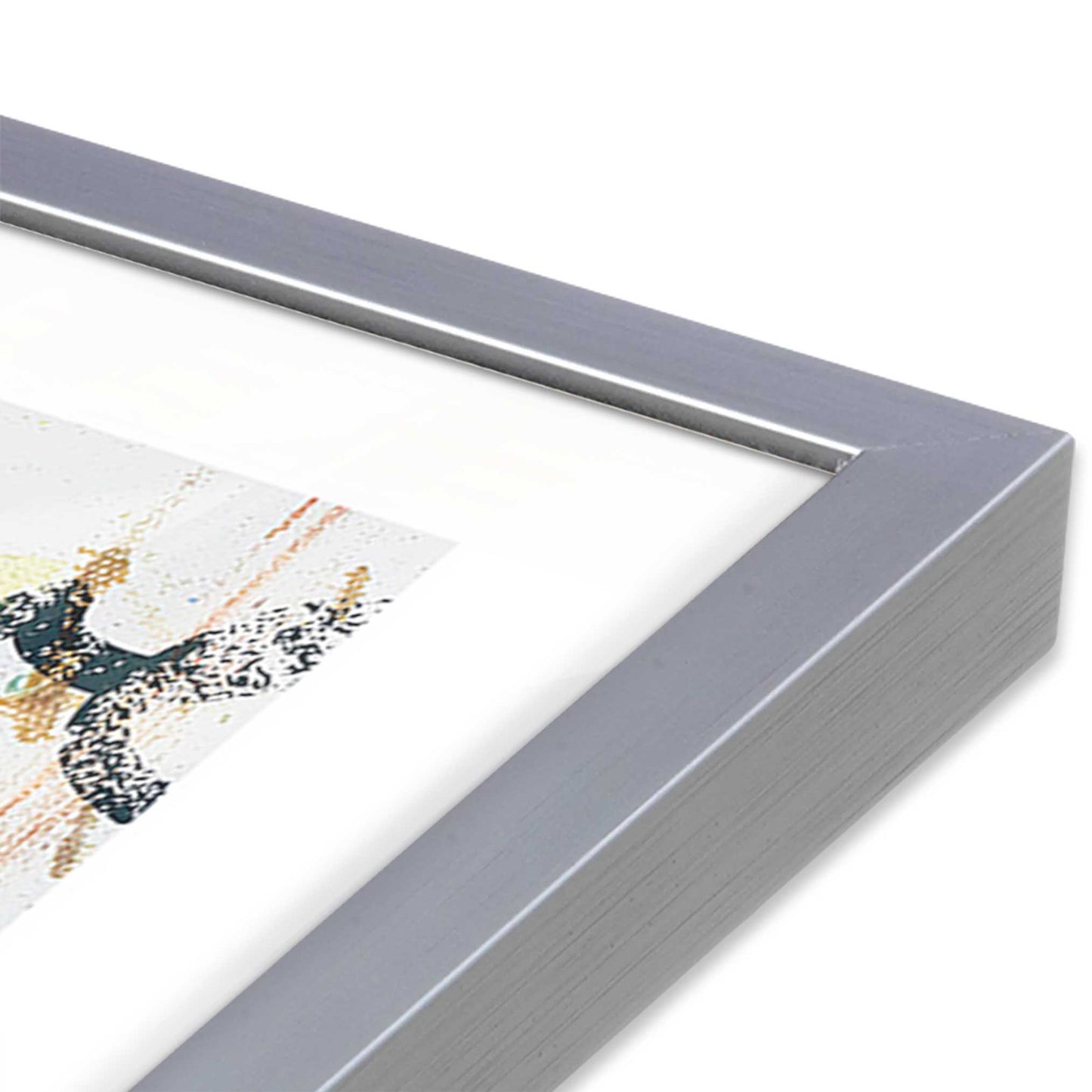 [Color:Polished Chrome], Picture of art in a Polished Chrome frame at an angle