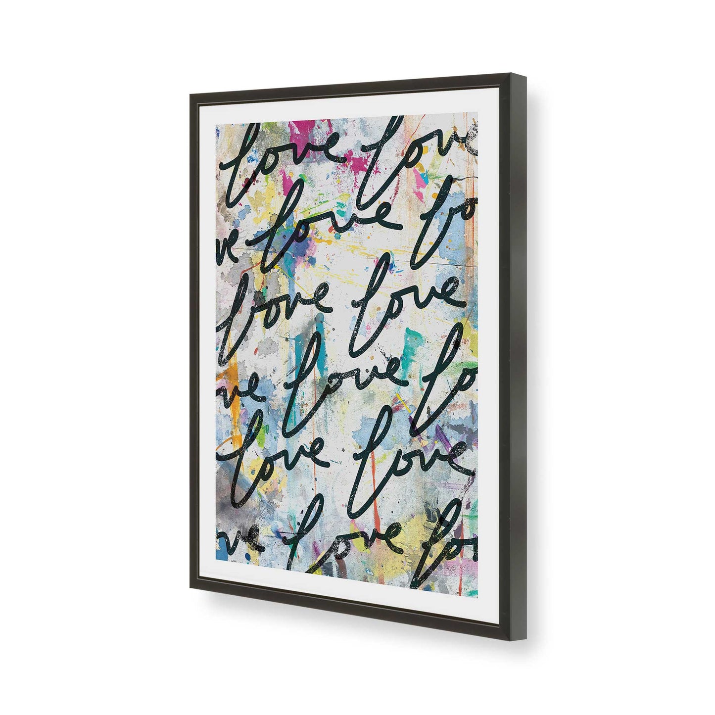 [Color:Satin Black], Picture of art in a Satin Black frame of the corner