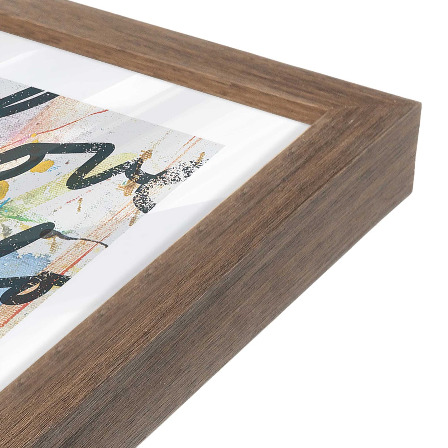 [Color:Walnut], Picture of art in a Walnut frame at an angle