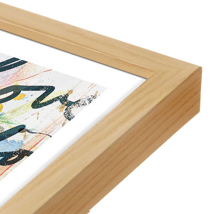 [Color:American Maple], Picture of art in a American Maple frame at an angle