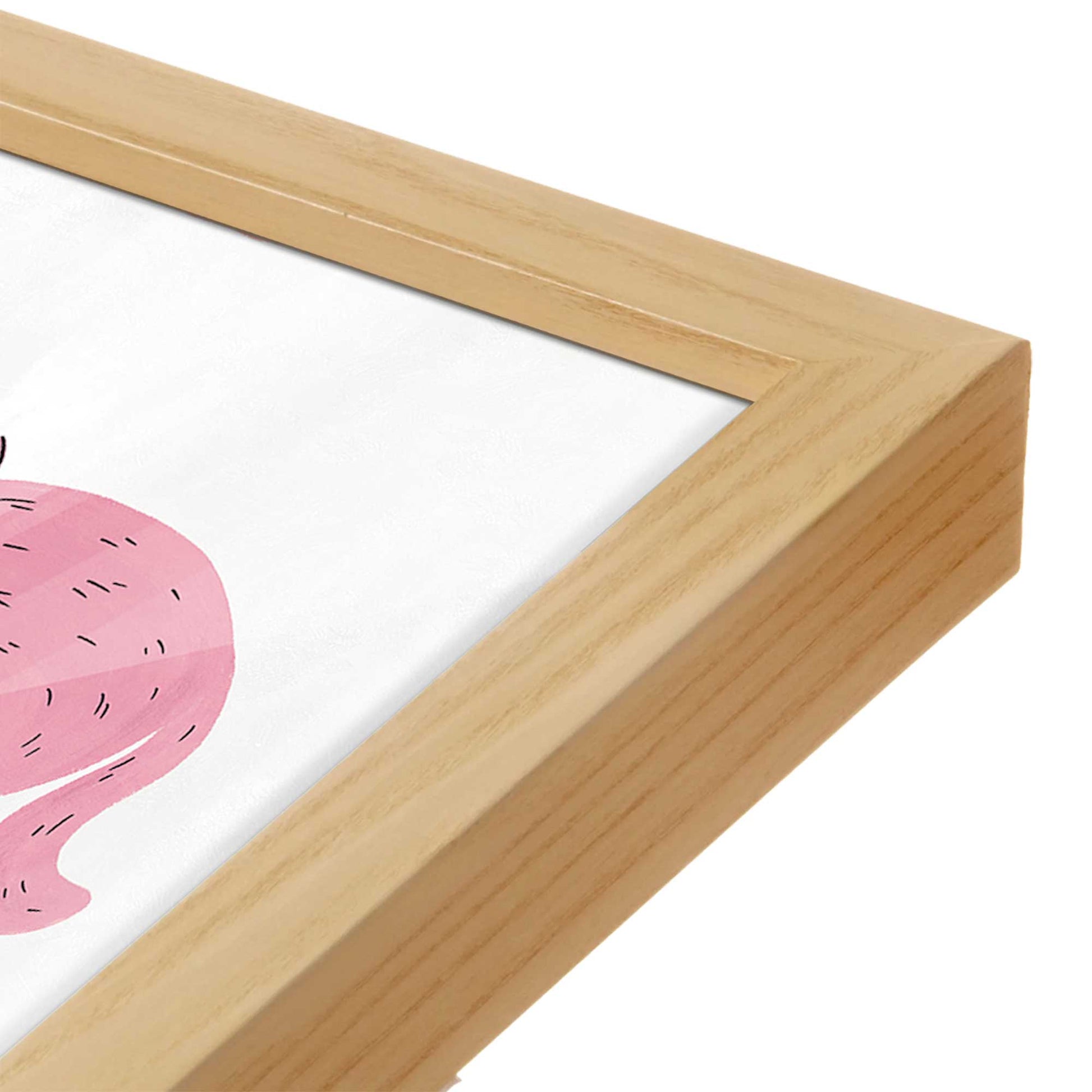 [Color:American Maple], Picture of art in a American Maple frame at an angle