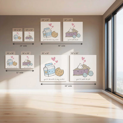 Snack Love Duo Canvas Print, Set of 2