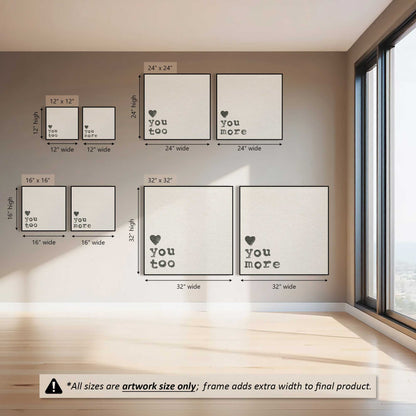 Double Love Notes Canvas Print, Set of 2