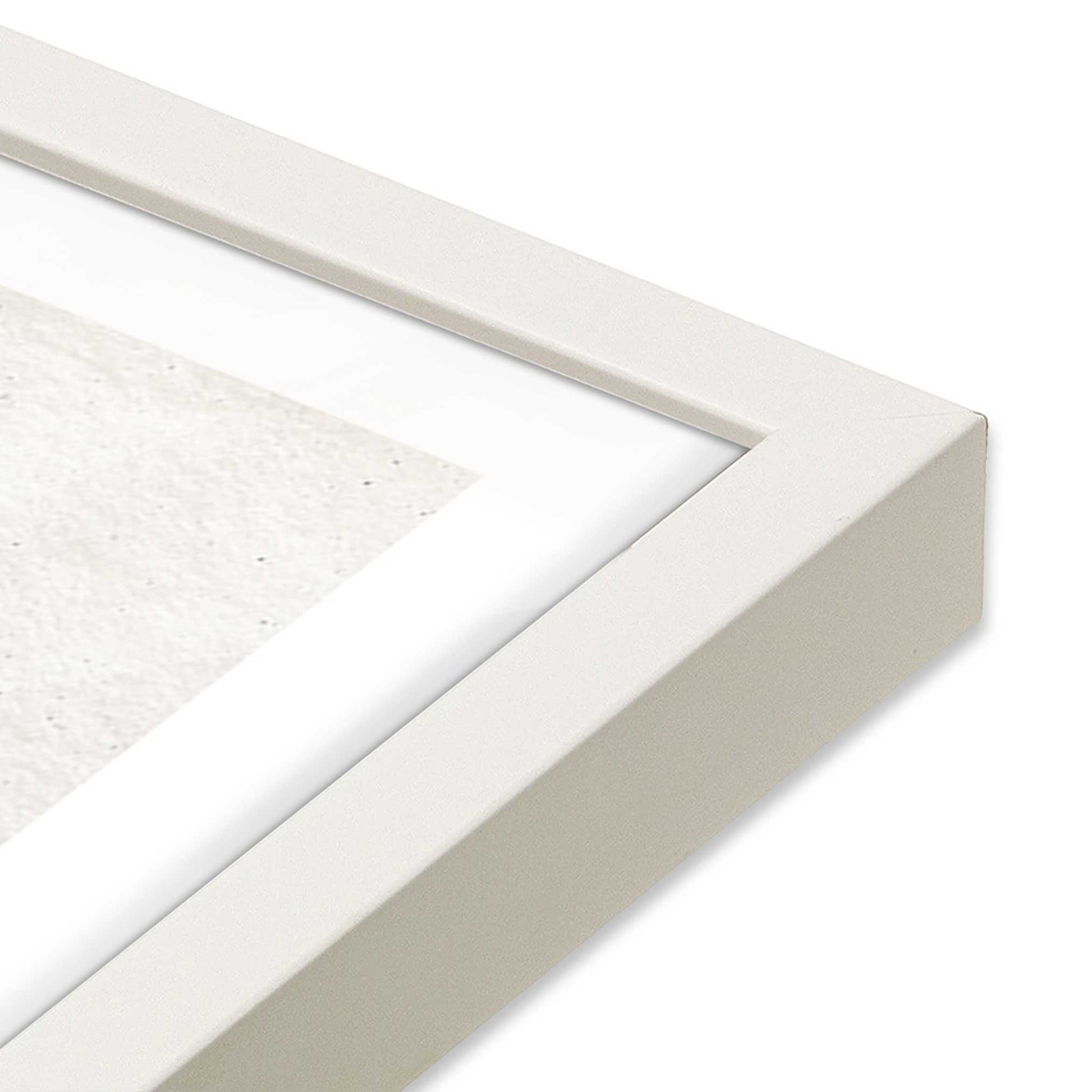 [Color:Opaque White], Picture of art in an Opaque White frame of the corner