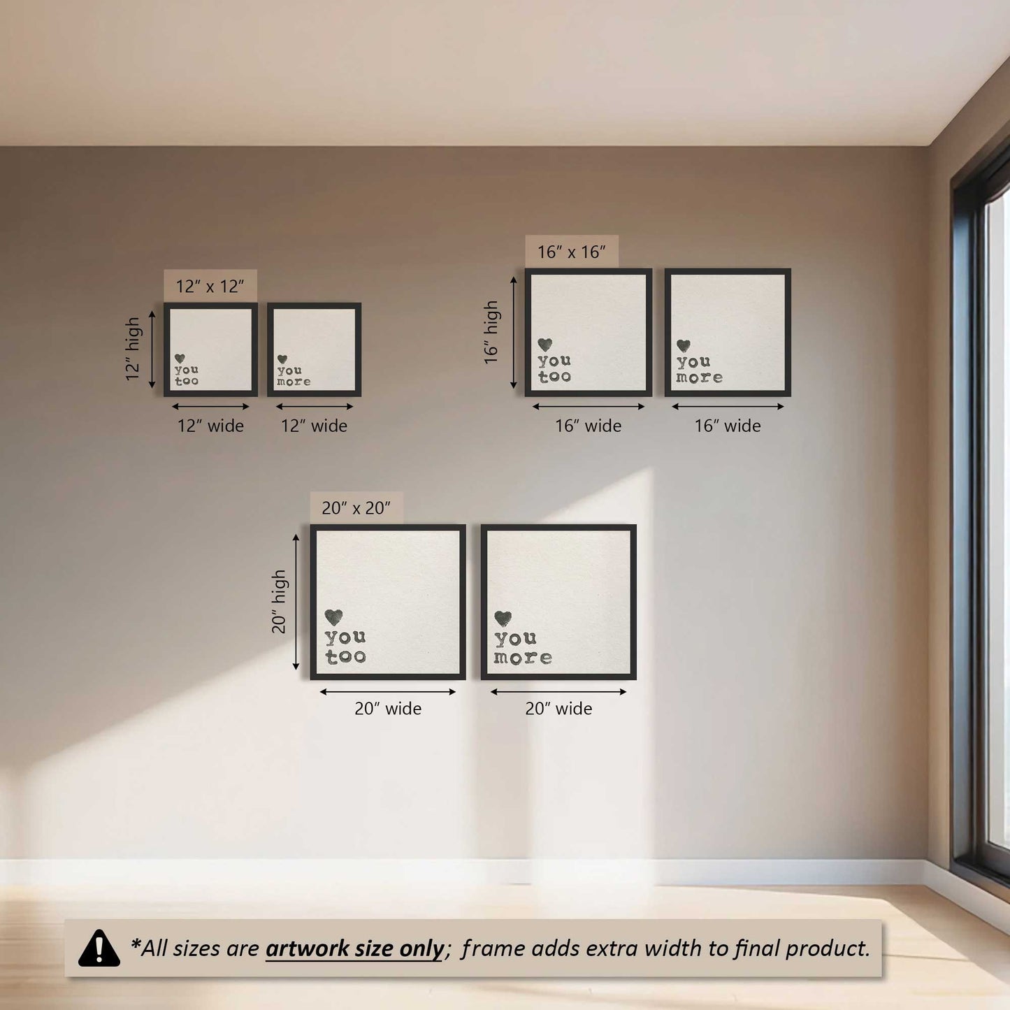 Double Love Notes Canvas Print, Set of 2