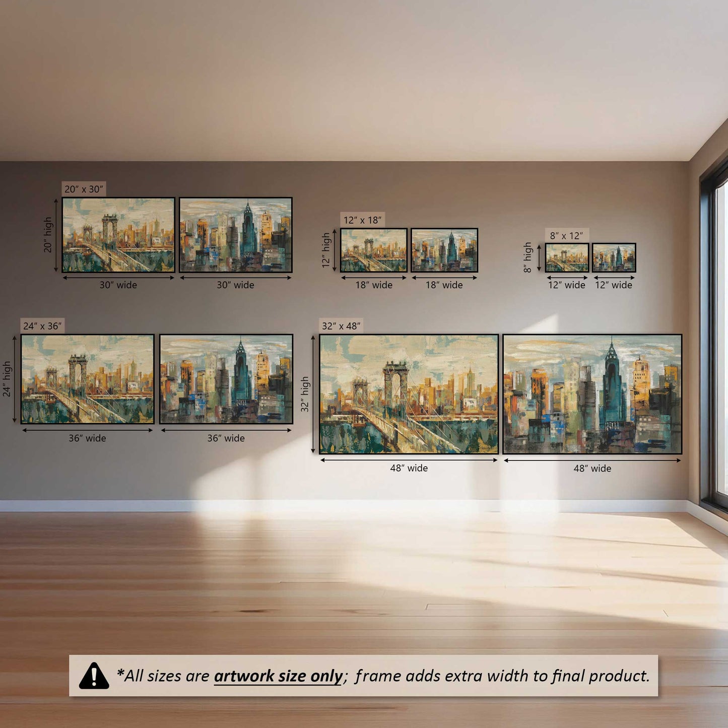 City Skylines, Set of 2 Canvas Prints