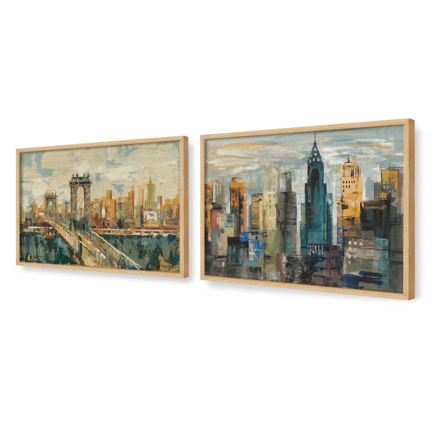 [Color:American Maple], Picture of art in a American Maple frame at an angle