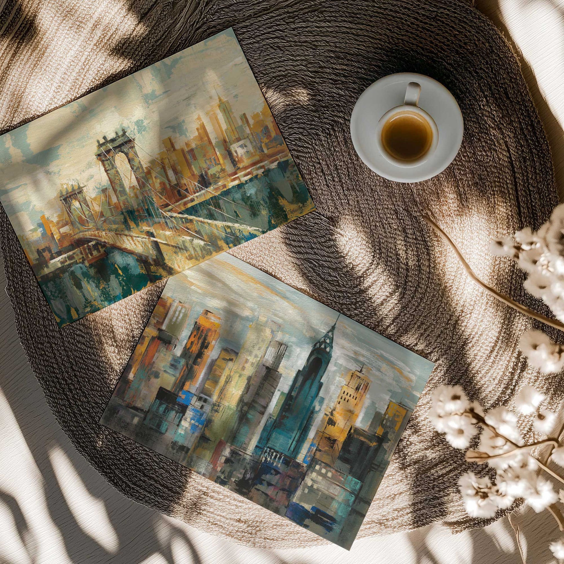 [color:Rolled Print], Picture of art in a room