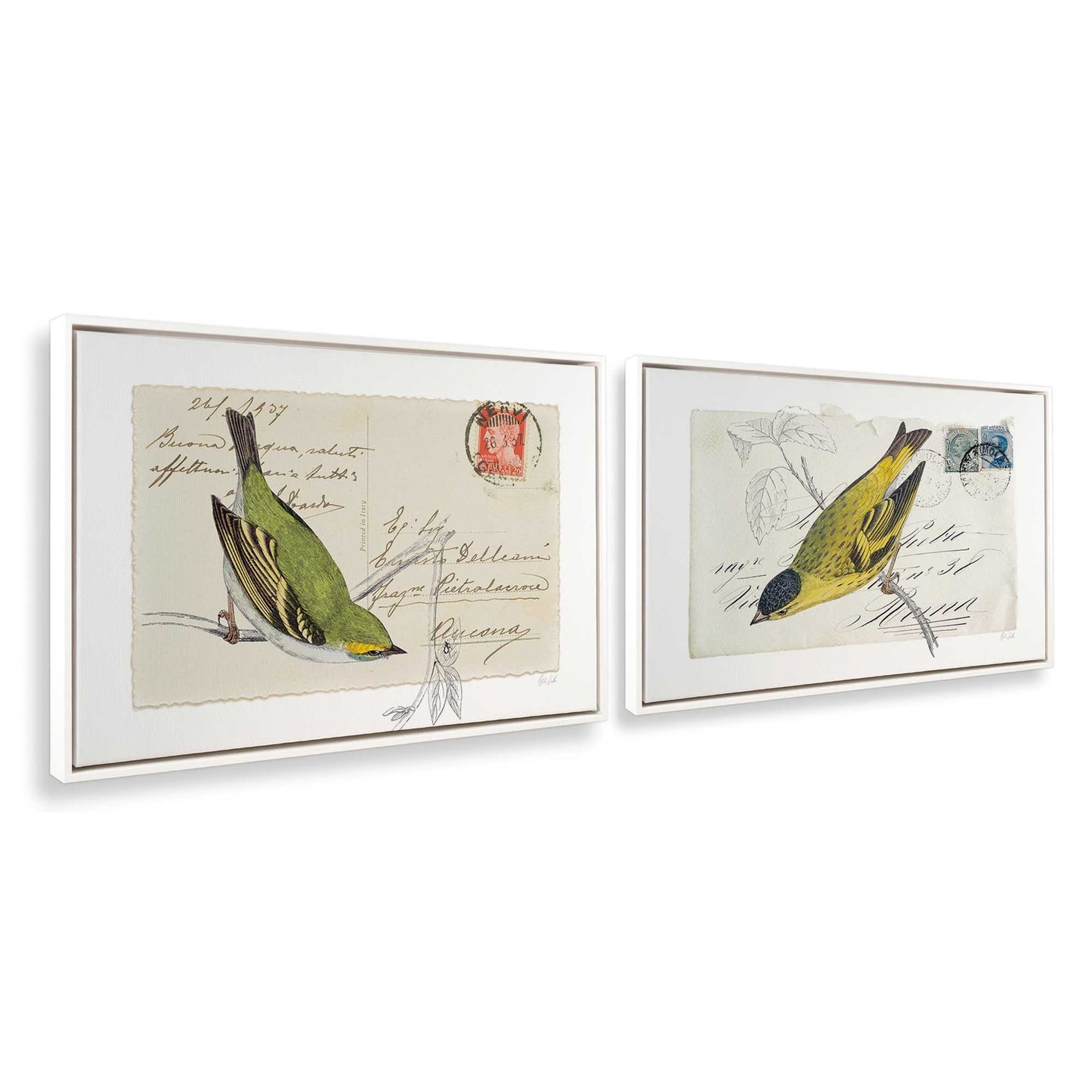[Color:Opaque White], Picture of art in a White frame at an angle