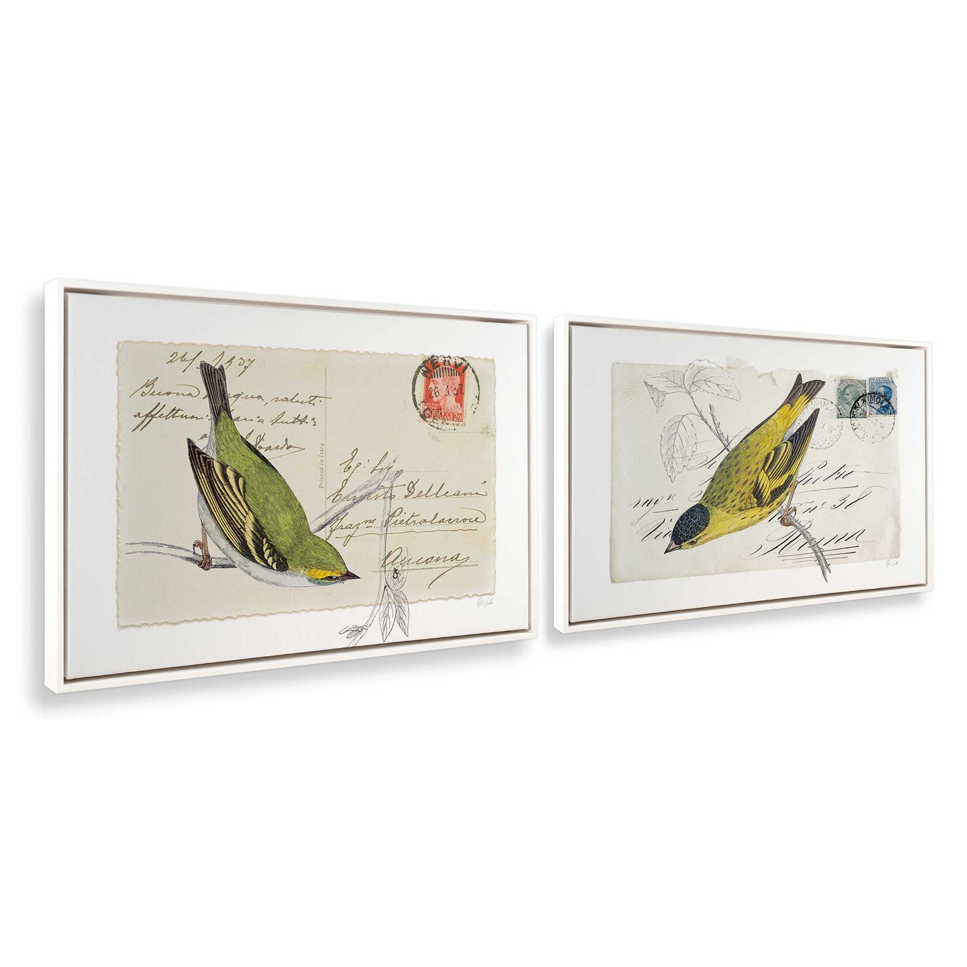 [Color:Opaque White], Picture of art in a White frame at an angle