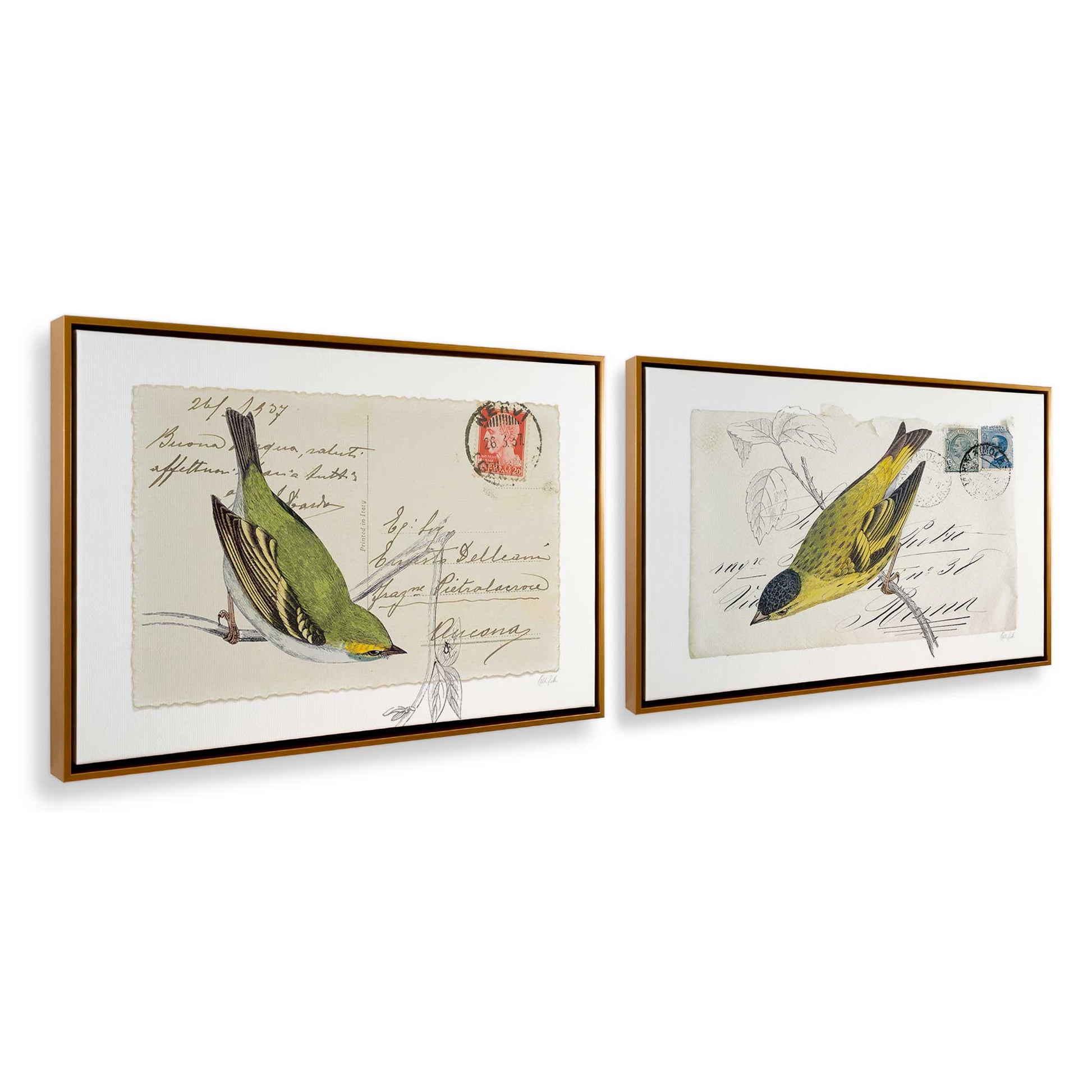 [Color:Polished Gold], Picture of art in a Polished Gold frame at an angle