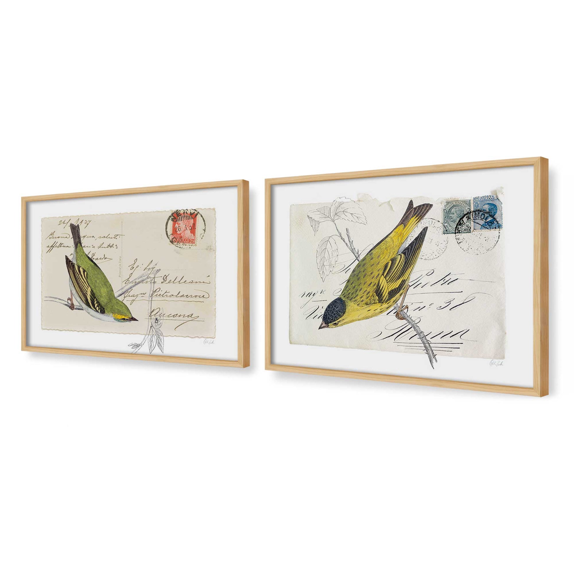 [Color:American Maple], Picture of art in a American Maple frame at an angle